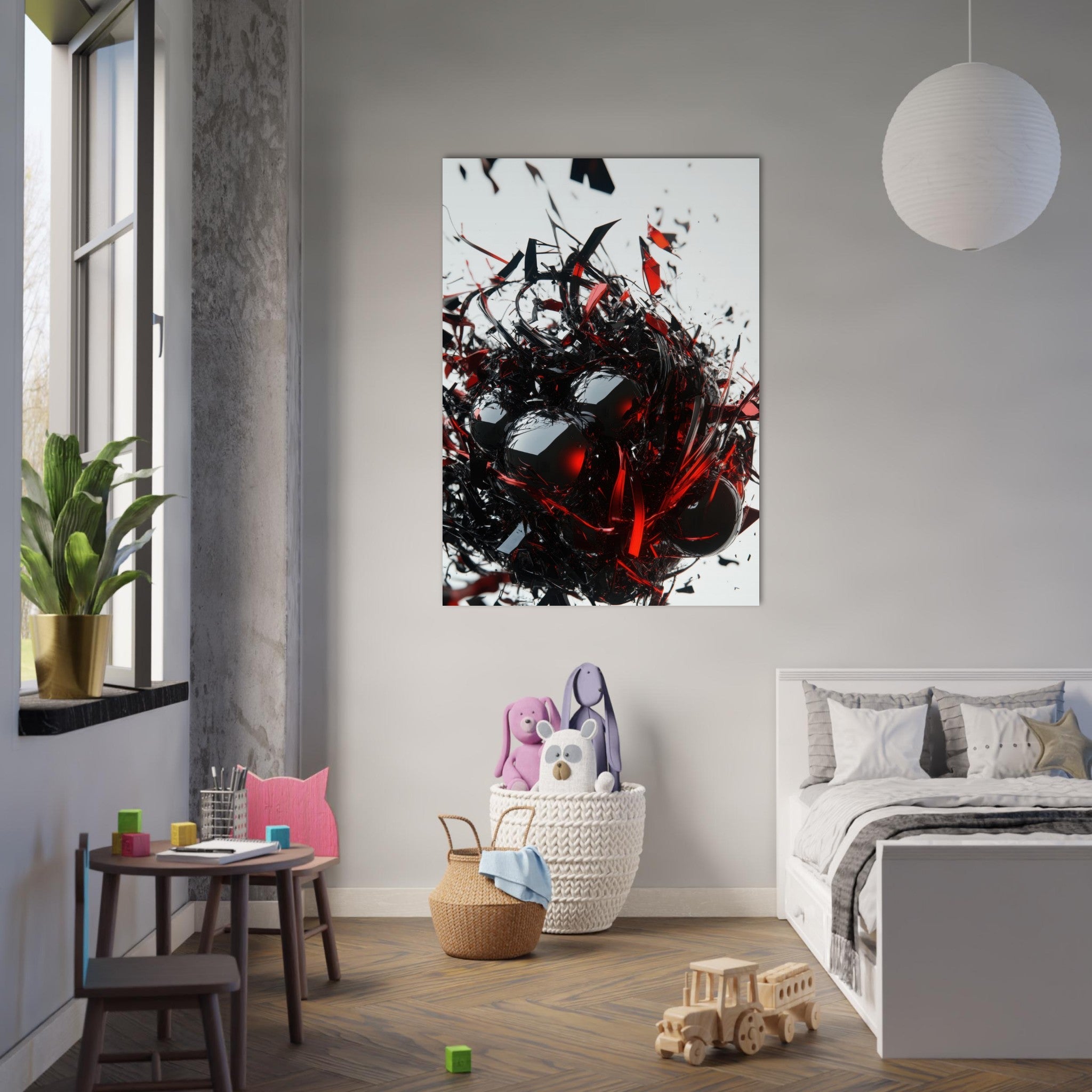 Fine Art Poster Portrait - Gravitys Collapse A violent implosion of fragment 4 - Shop Ai Art WebShop - Digital Art online Store