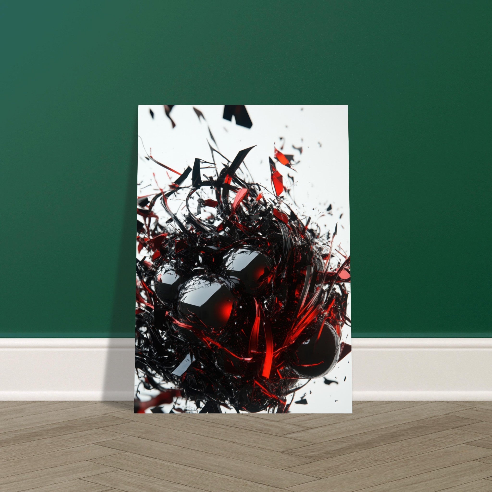 Fine Art Poster Portrait - Gravitys Collapse A violent implosion of fragment 4 - Shop Ai Art WebShop - Digital Art online Store