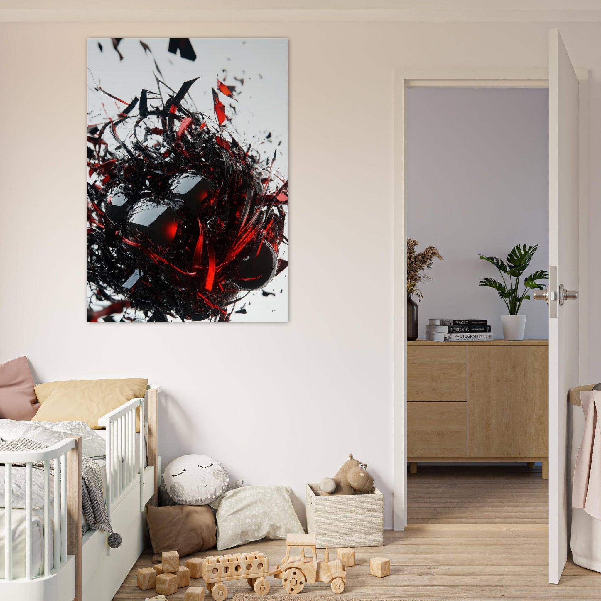 Fine Art Poster Portrait - Gravitys Collapse A violent implosion of fragment 4 - Shop Ai Art WebShop - Digital Art online Store