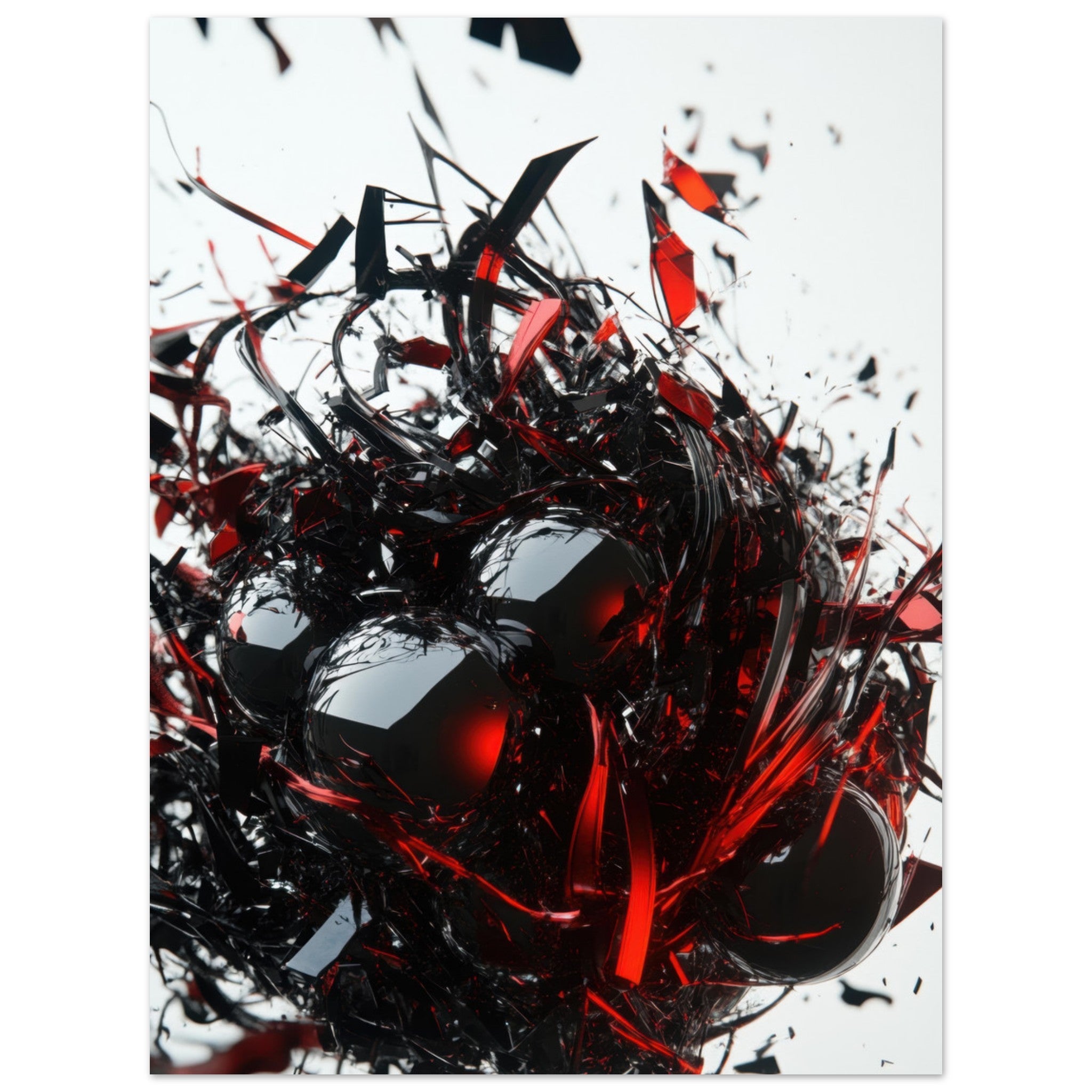 Fine Art Poster Portrait - Gravitys Collapse A violent implosion of fragment 4 - Shop Ai Art WebShop - Digital Art online Store