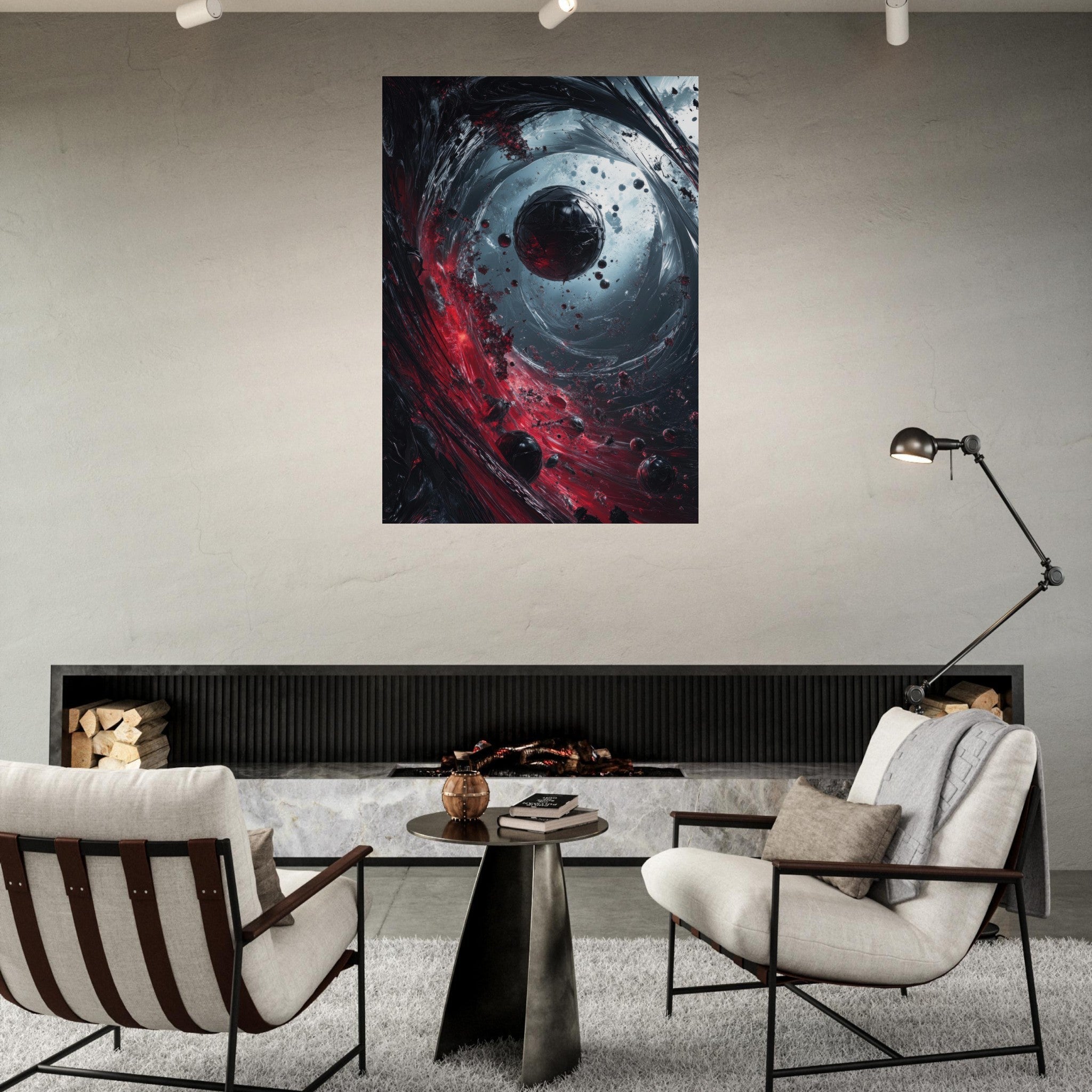 Fine Art Poster Portrait - Gravitys Collapse A violent implosion of fragment 6 - Shop Ai Art WebShop - Digital Art online Store