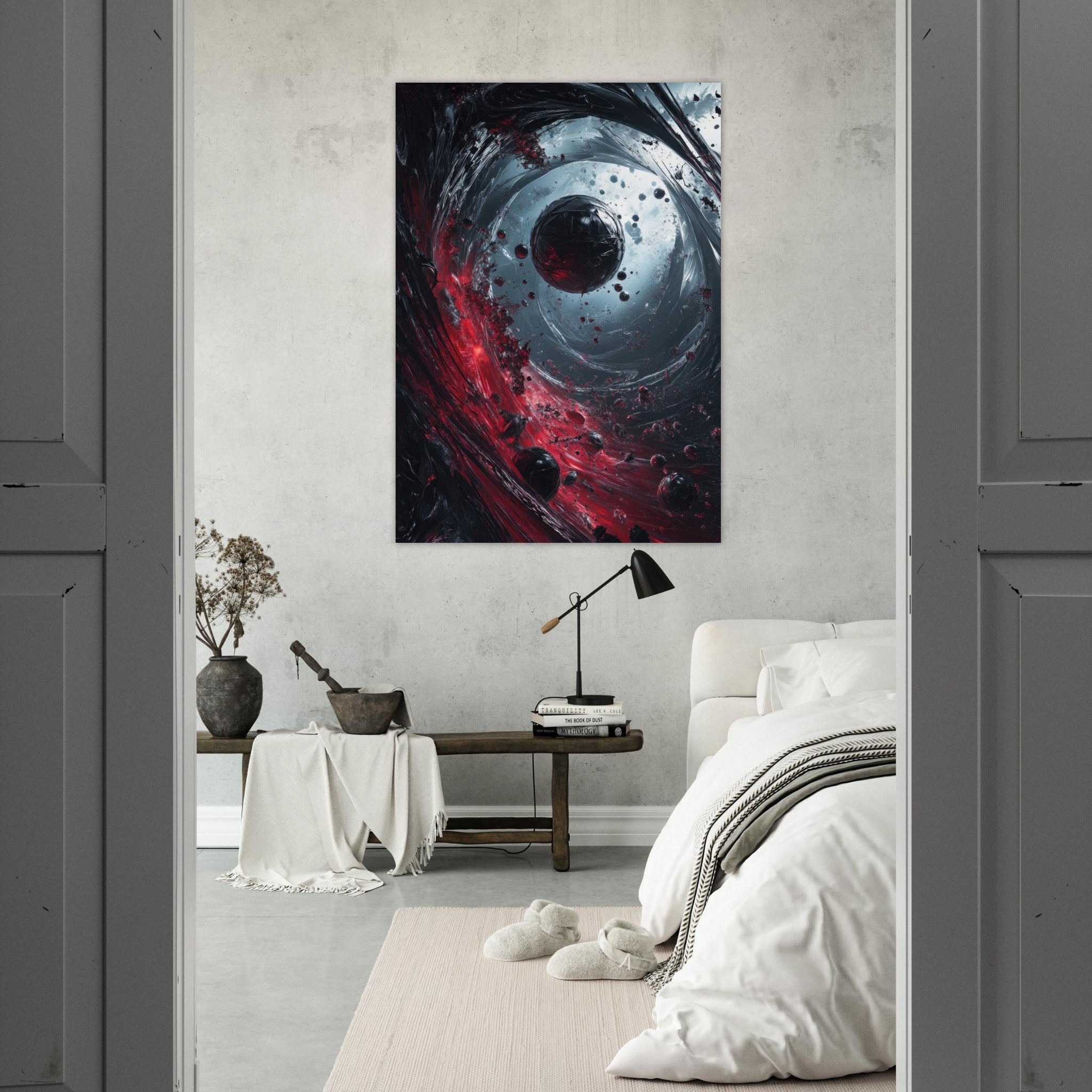 Fine Art Poster Portrait - Gravitys Collapse A violent implosion of fragment 6 - Shop Ai Art WebShop - Digital Art online Store
