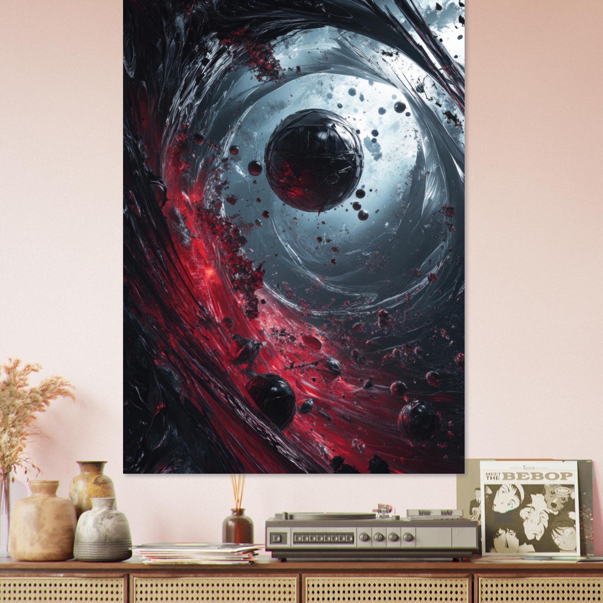 Fine Art Poster Portrait - Gravitys Collapse A violent implosion of fragment 6 - Shop Ai Art WebShop - Digital Art online Store