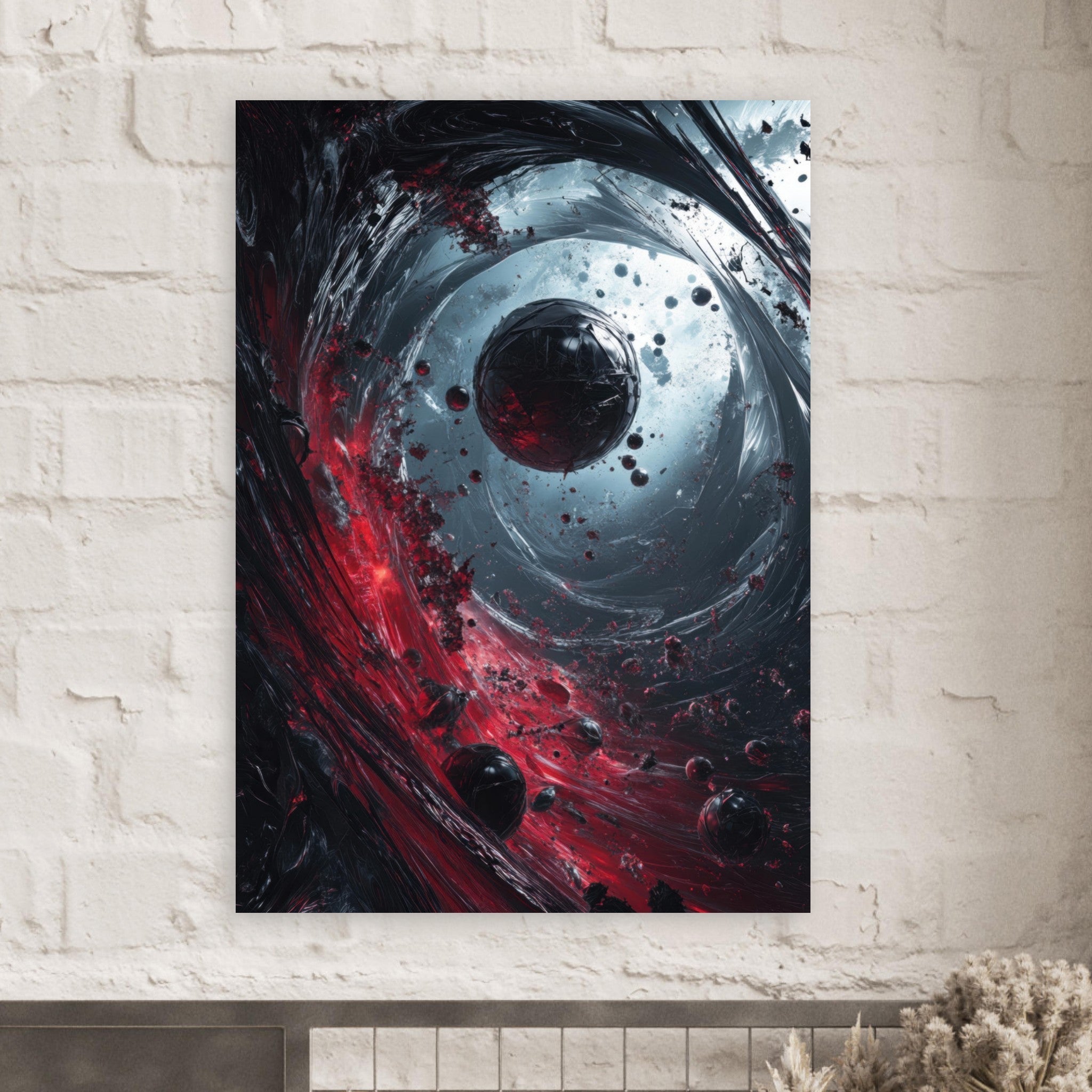 Fine Art Poster Portrait - Gravitys Collapse A violent implosion of fragment 6 - Shop Ai Art WebShop - Digital Art online Store