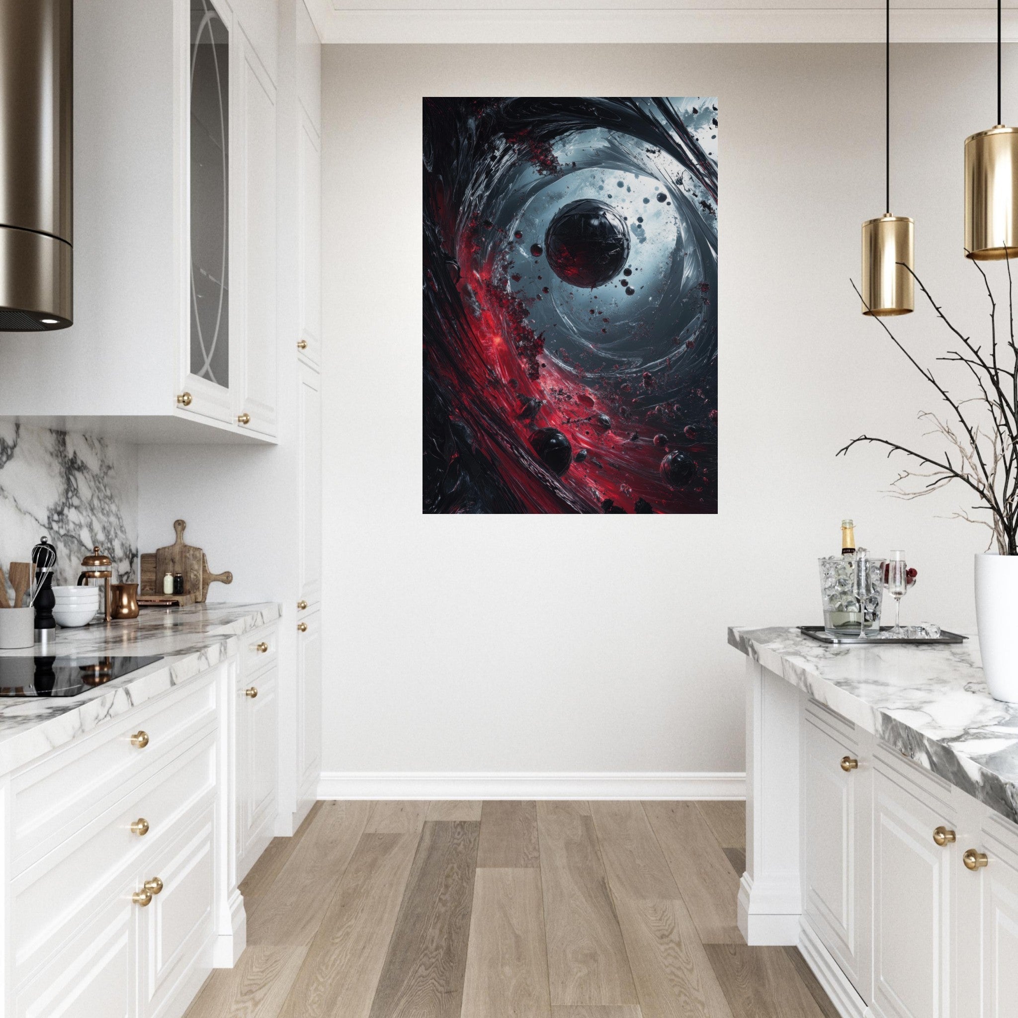 Fine Art Poster Portrait - Gravitys Collapse A violent implosion of fragment 6 - Shop Ai Art WebShop - Digital Art online Store