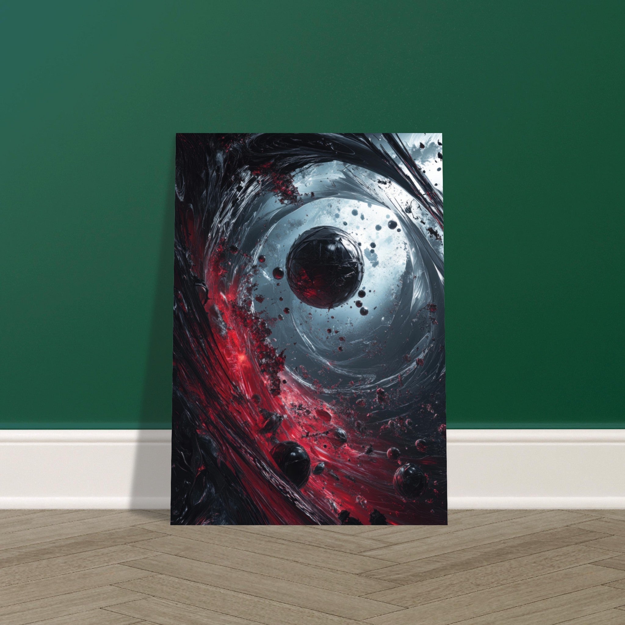 Fine Art Poster Portrait - Gravitys Collapse A violent implosion of fragment 6 - Shop Ai Art WebShop - Digital Art online Store