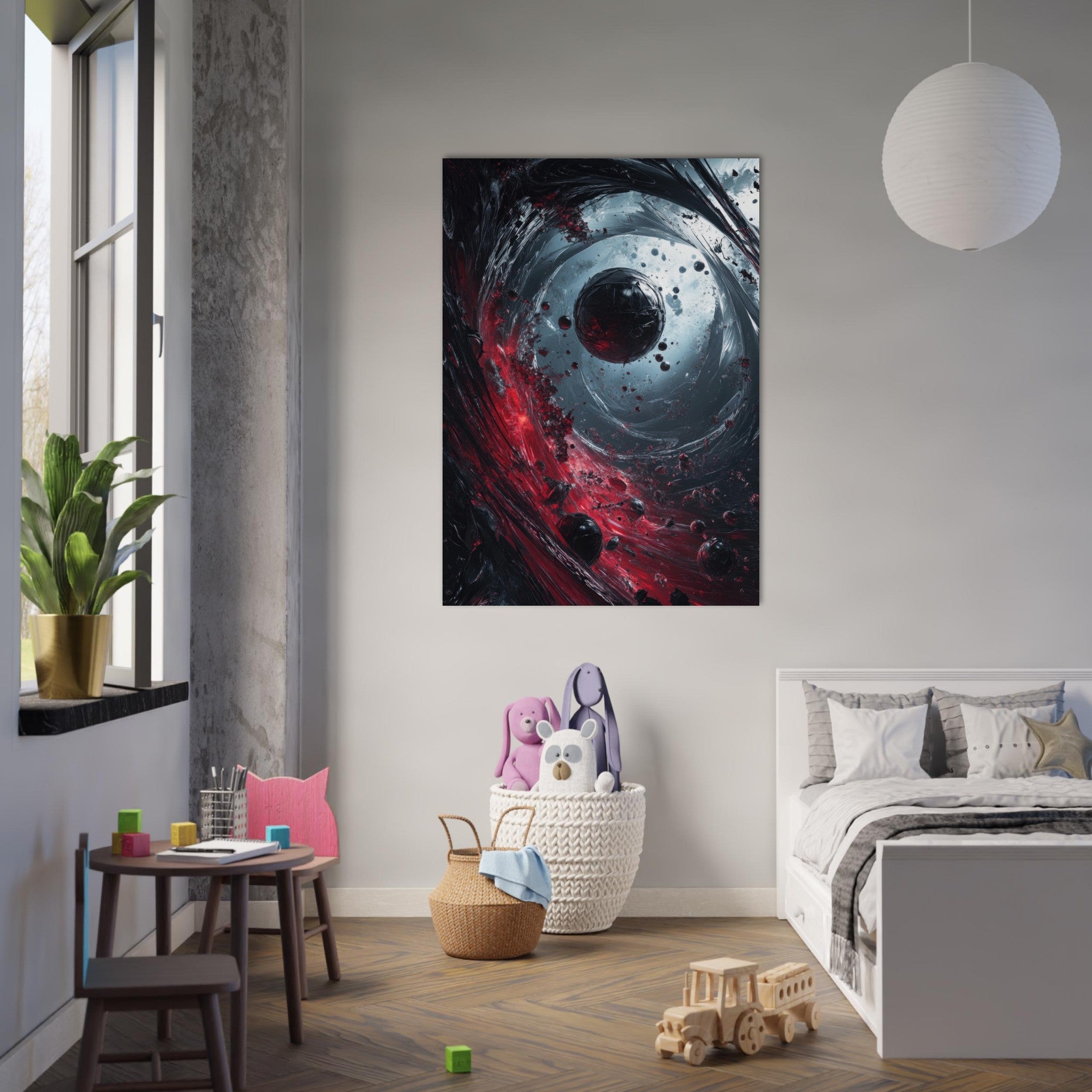Fine Art Poster Portrait - Gravitys Collapse A violent implosion of fragment 6 - Shop Ai Art WebShop - Digital Art online Store