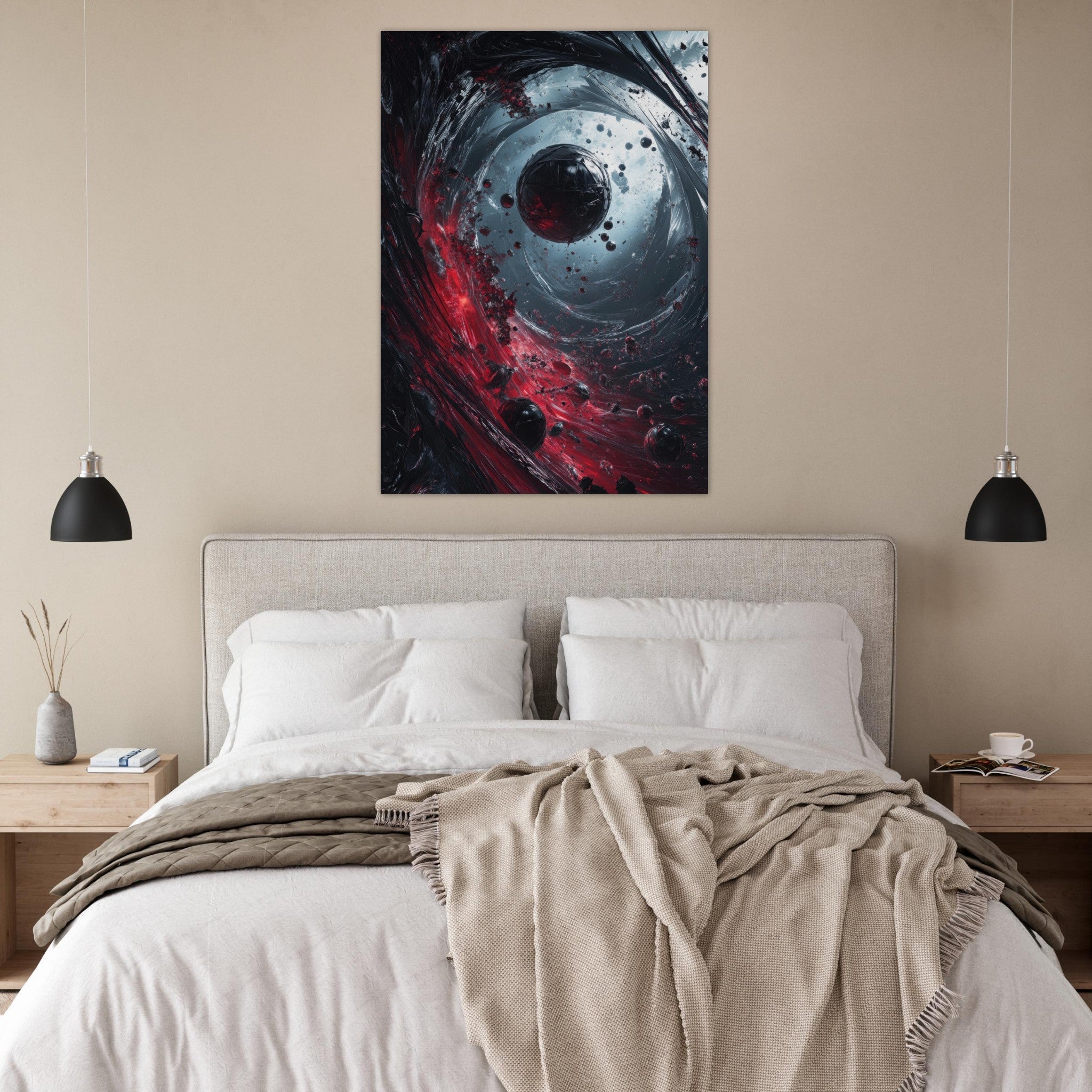 Fine Art Poster Portrait - Gravitys Collapse A violent implosion of fragment 6 - Shop Ai Art WebShop - Digital Art online Store
