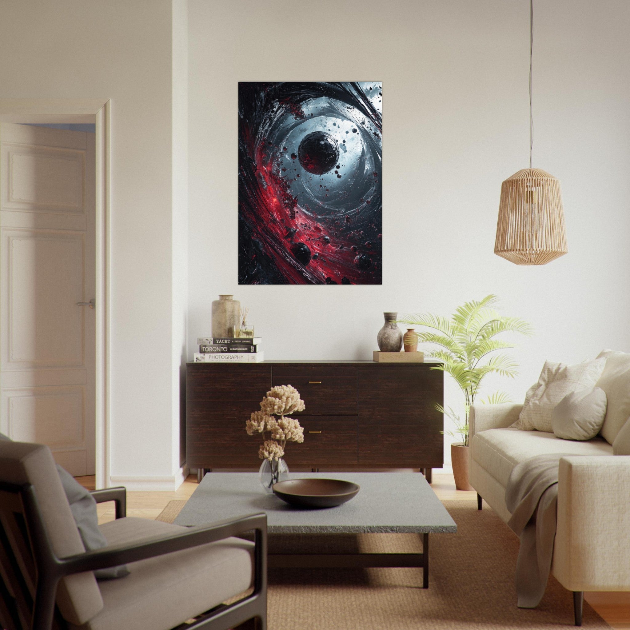 Fine Art Poster Portrait - Gravitys Collapse A violent implosion of fragment 6 - Shop Ai Art WebShop - Digital Art online Store