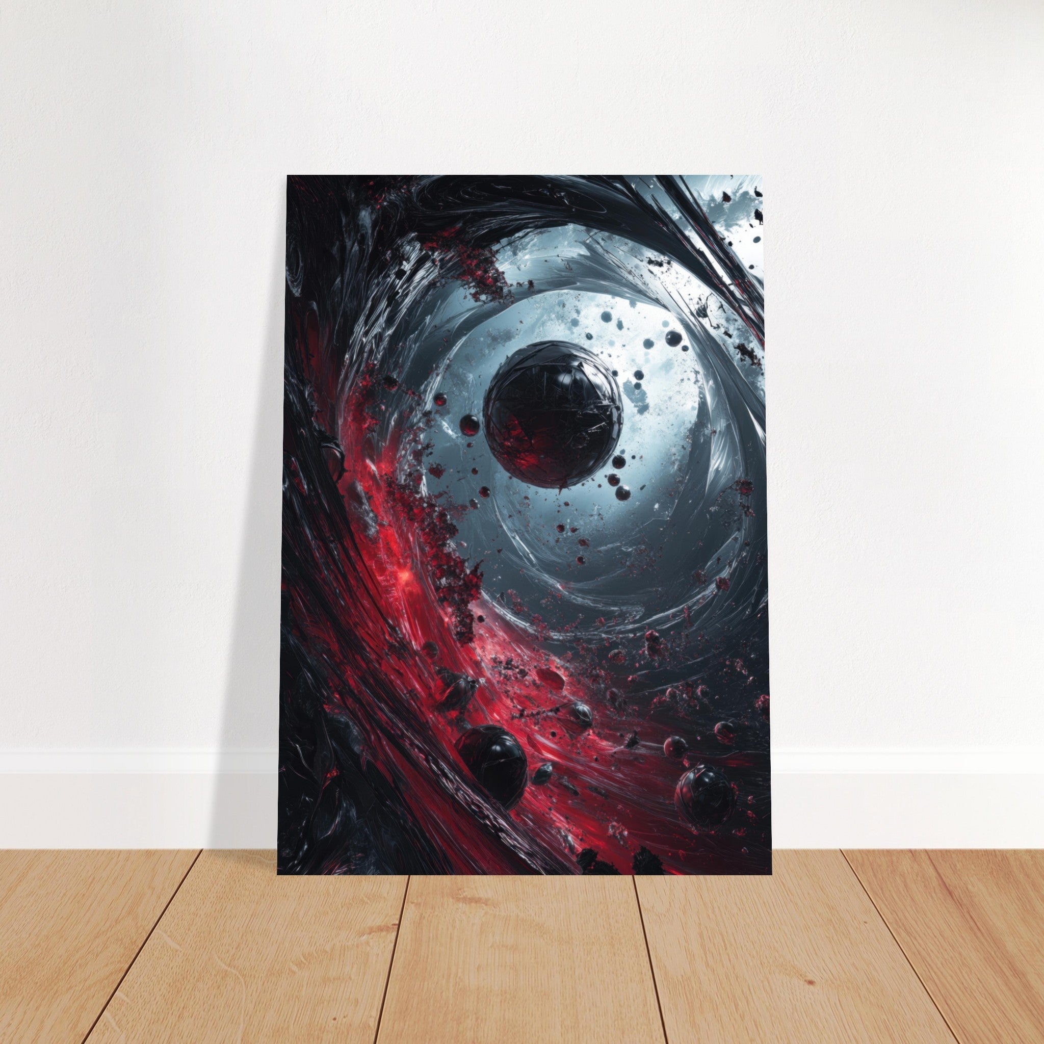 Fine Art Poster Portrait - Gravitys Collapse A violent implosion of fragment 6 - Shop Ai Art WebShop - Digital Art online Store