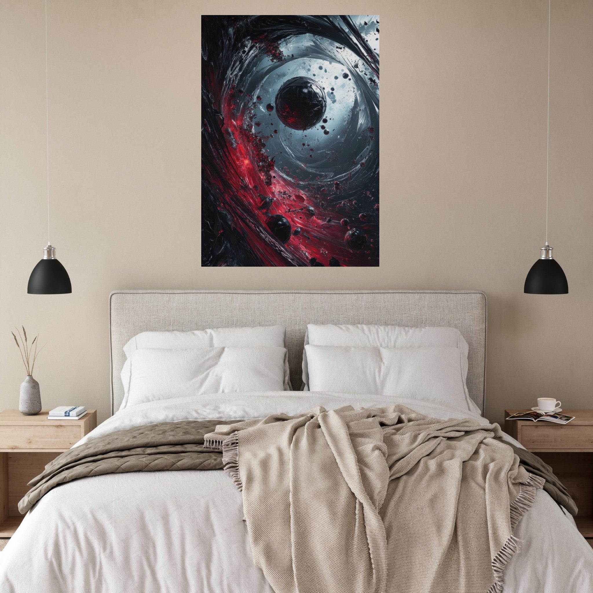 Fine Art Poster Portrait - Gravitys Collapse A violent implosion of fragment 6 - Shop Ai Art WebShop - Digital Art online Store