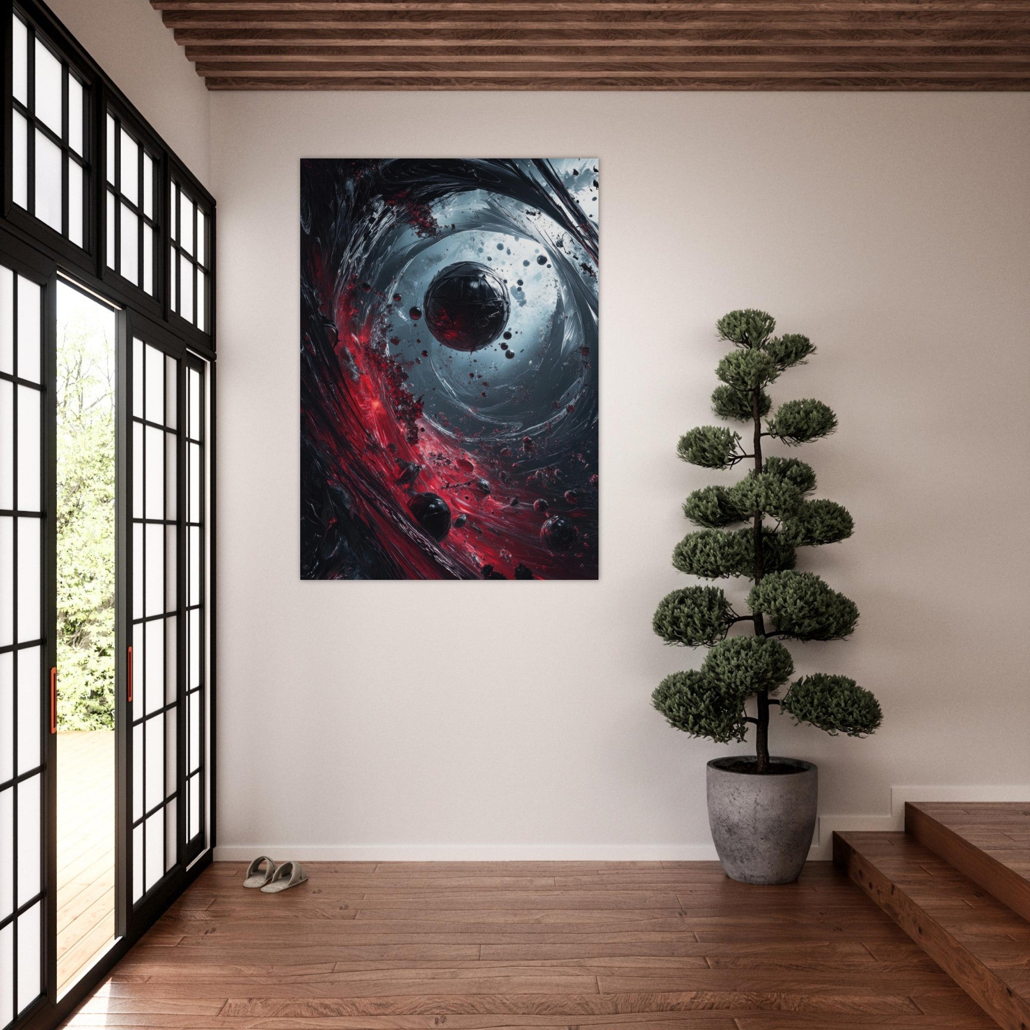 Fine Art Poster Portrait - Gravitys Collapse A violent implosion of fragment 6 - Shop Ai Art WebShop - Digital Art online Store