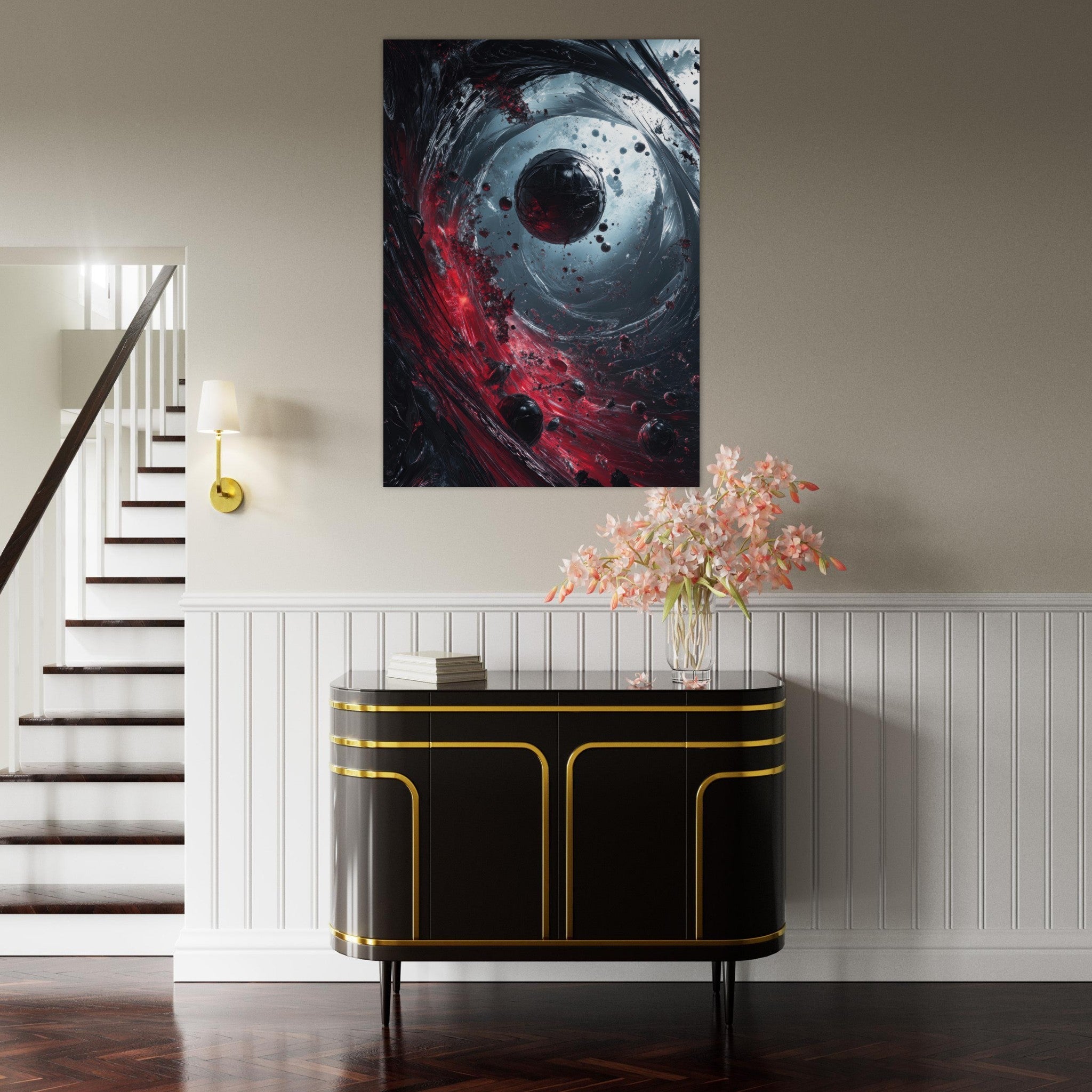Fine Art Poster Portrait - Gravitys Collapse A violent implosion of fragment 6 - Shop Ai Art WebShop - Digital Art online Store