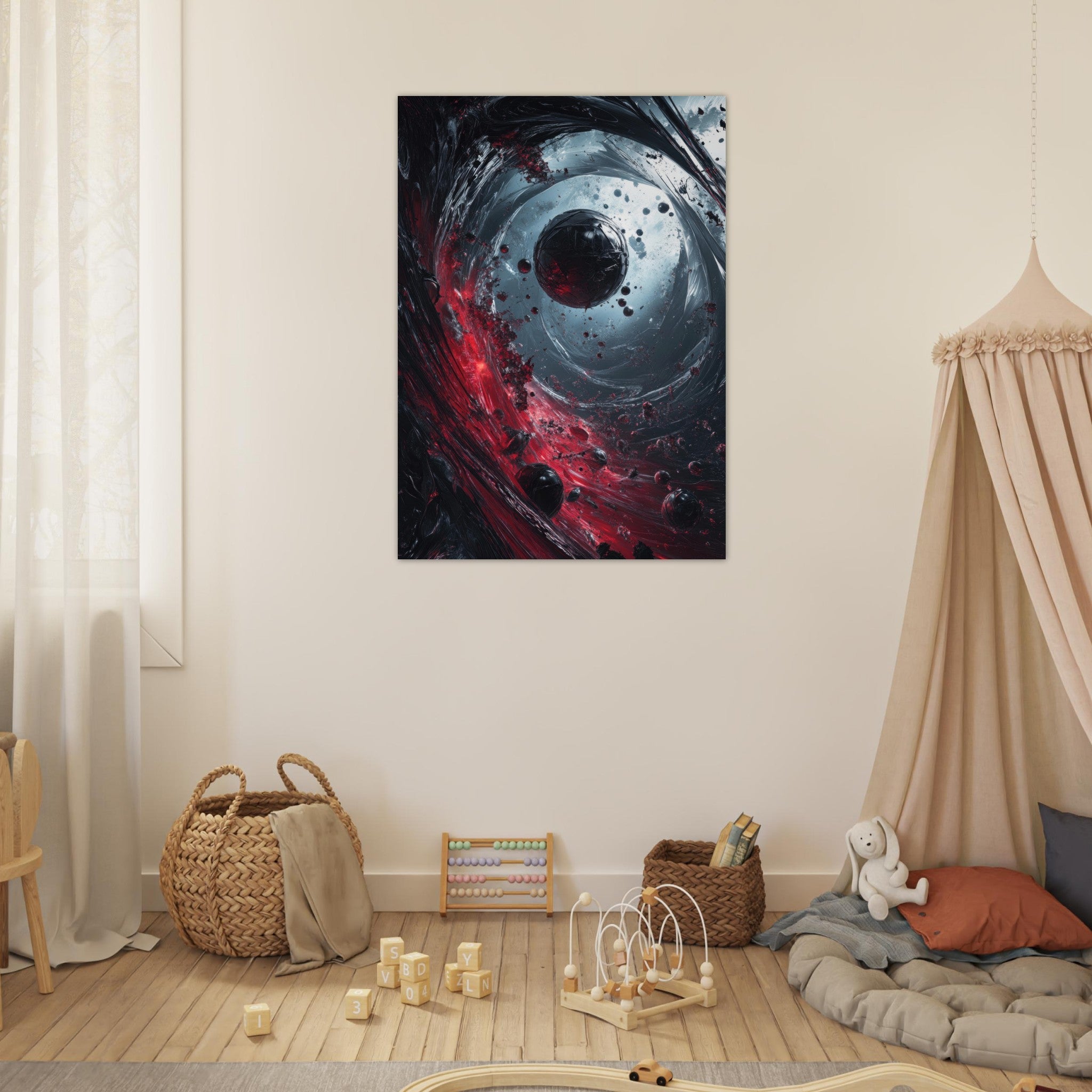 Fine Art Poster Portrait - Gravitys Collapse A violent implosion of fragment 6 - Shop Ai Art WebShop - Digital Art online Store