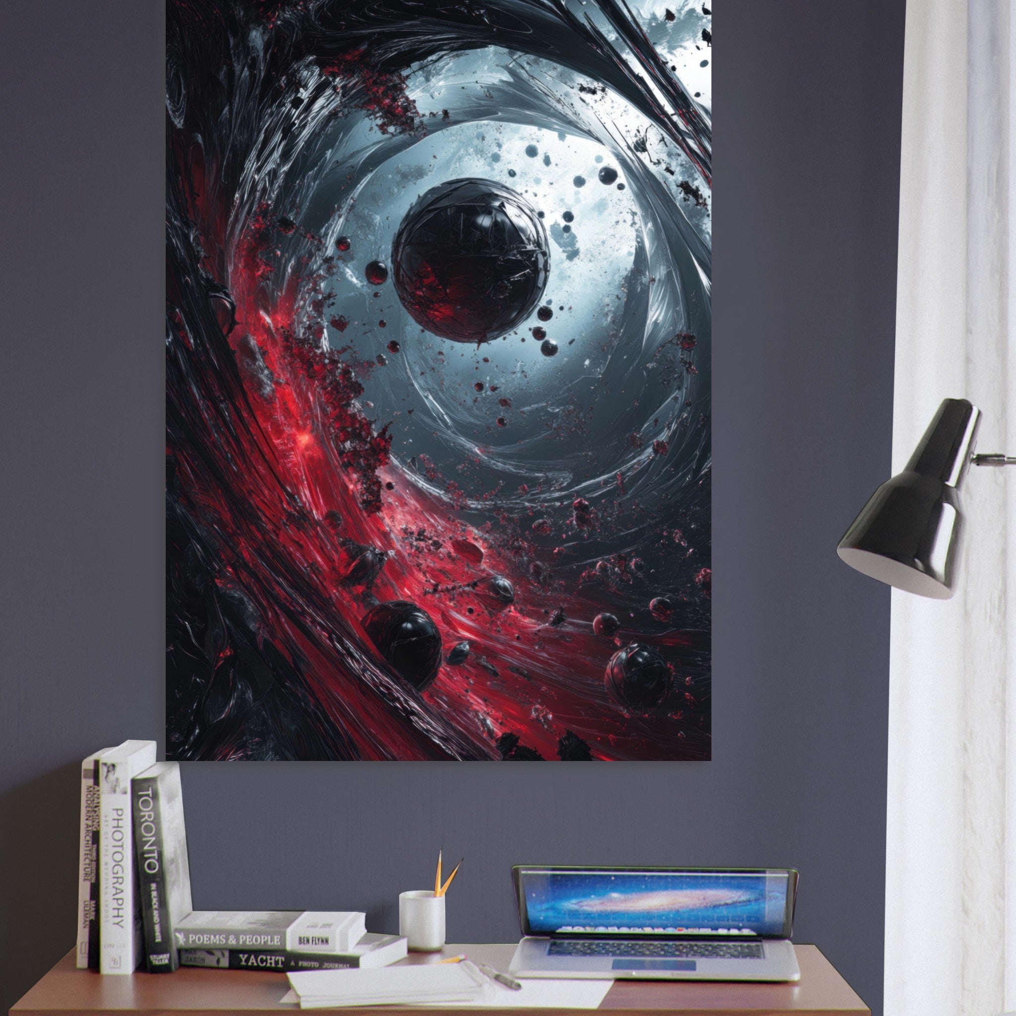 Fine Art Poster Portrait - Gravitys Collapse A violent implosion of fragment 6 - Shop Ai Art WebShop - Digital Art online Store