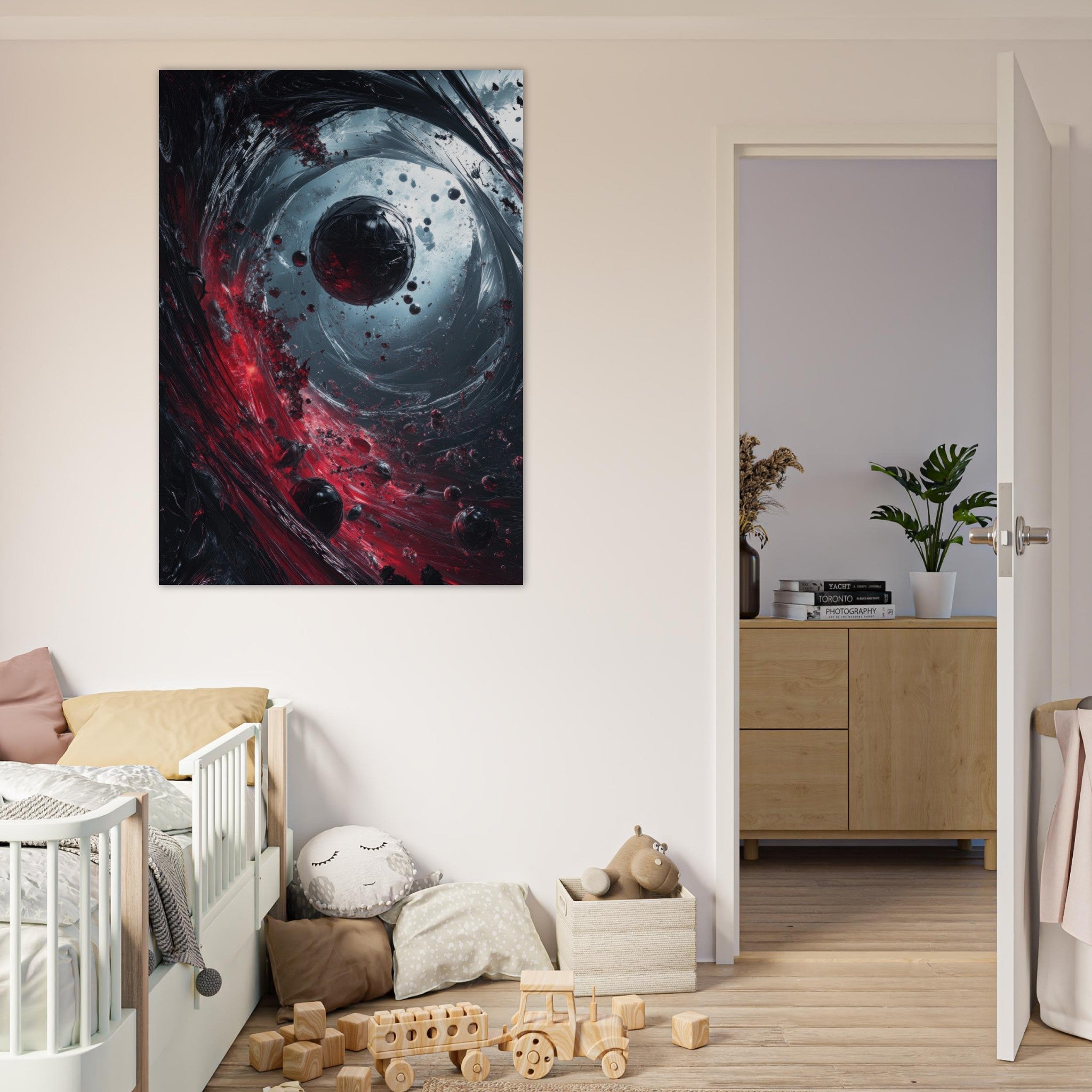Fine Art Poster Portrait - Gravitys Collapse A violent implosion of fragment 6 - Shop Ai Art WebShop - Digital Art online Store