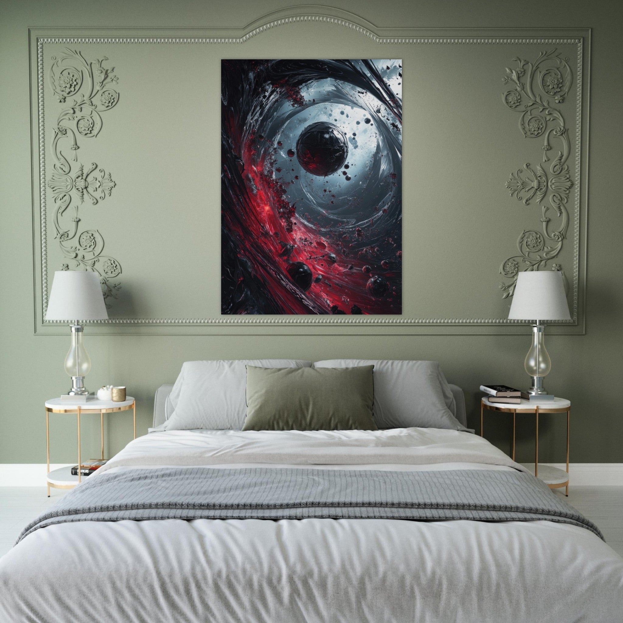 Fine Art Poster Portrait - Gravitys Collapse A violent implosion of fragment 6 - Shop Ai Art WebShop - Digital Art online Store