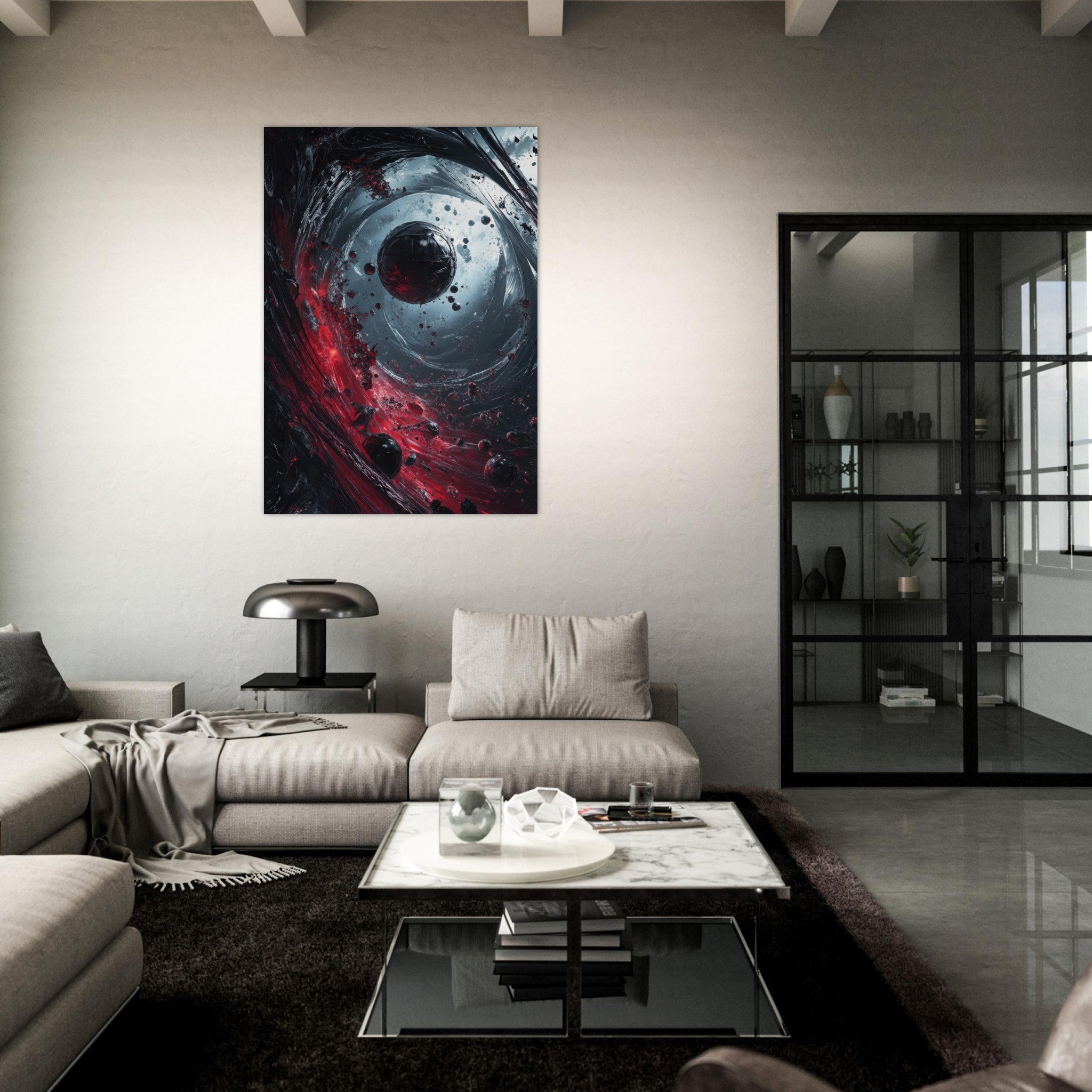 Fine Art Poster Portrait - Gravitys Collapse A violent implosion of fragment 6 - Shop Ai Art WebShop - Digital Art online Store