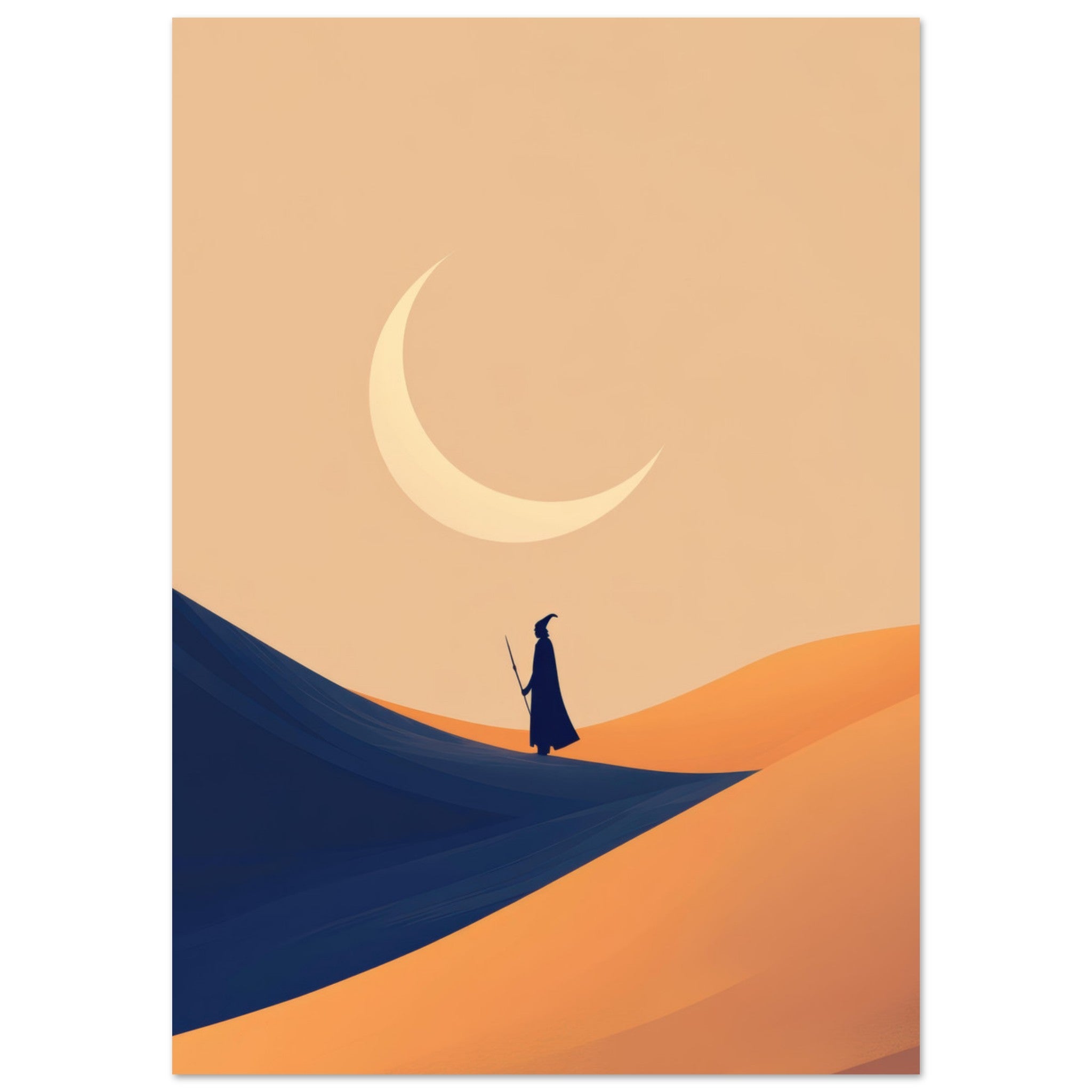 Fine Art Poster Portrait - Minimalist Magical Landscape A sleek minimalist 3 - Shop Ai Art WebShop - Digital Art online Store
