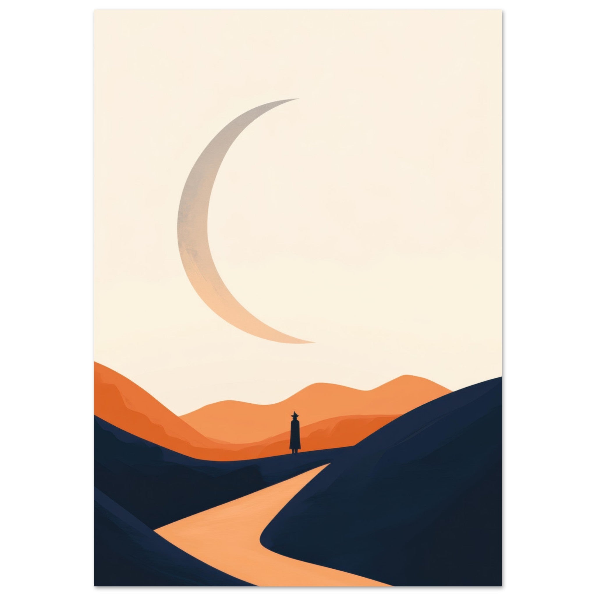 Fine Art Poster Portrait - Minimalist Magical Landscape A sleek minimalist 4 - Shop Ai Art WebShop - Digital Art online Store