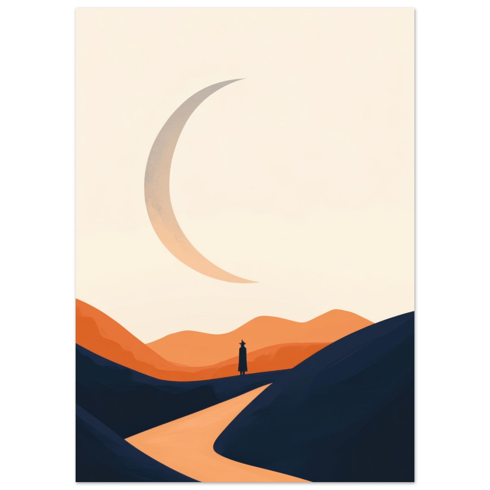 Fine Art Poster Portrait - Minimalist Magical Landscape A sleek minimalist 4 - Shop Ai Art WebShop - Digital Art online Store