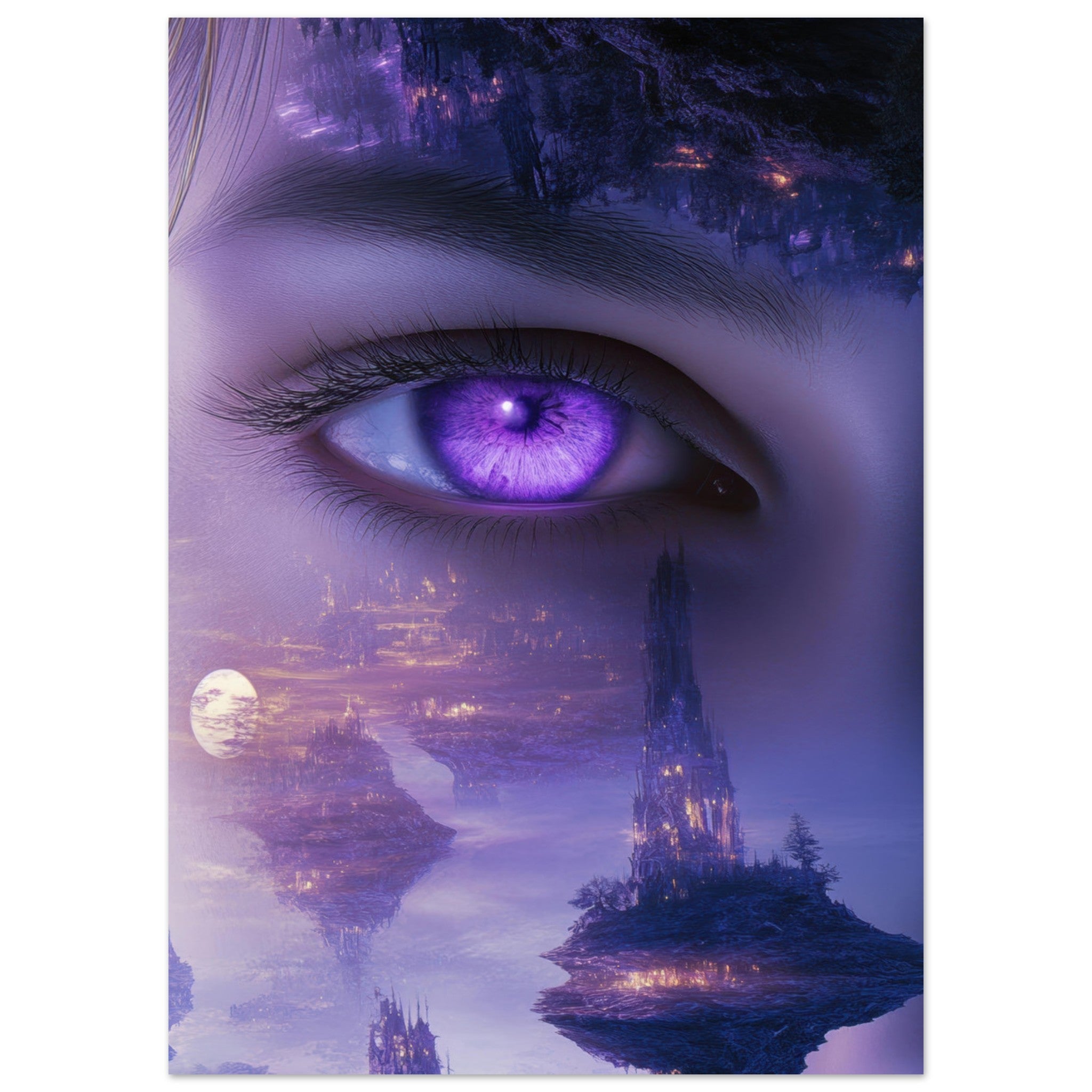 Fine Art Poster Portrait - Surreal Elven Dreamscape Surrealism Extreme Los - Shop Ai Art WebShop - Digital Art online Store