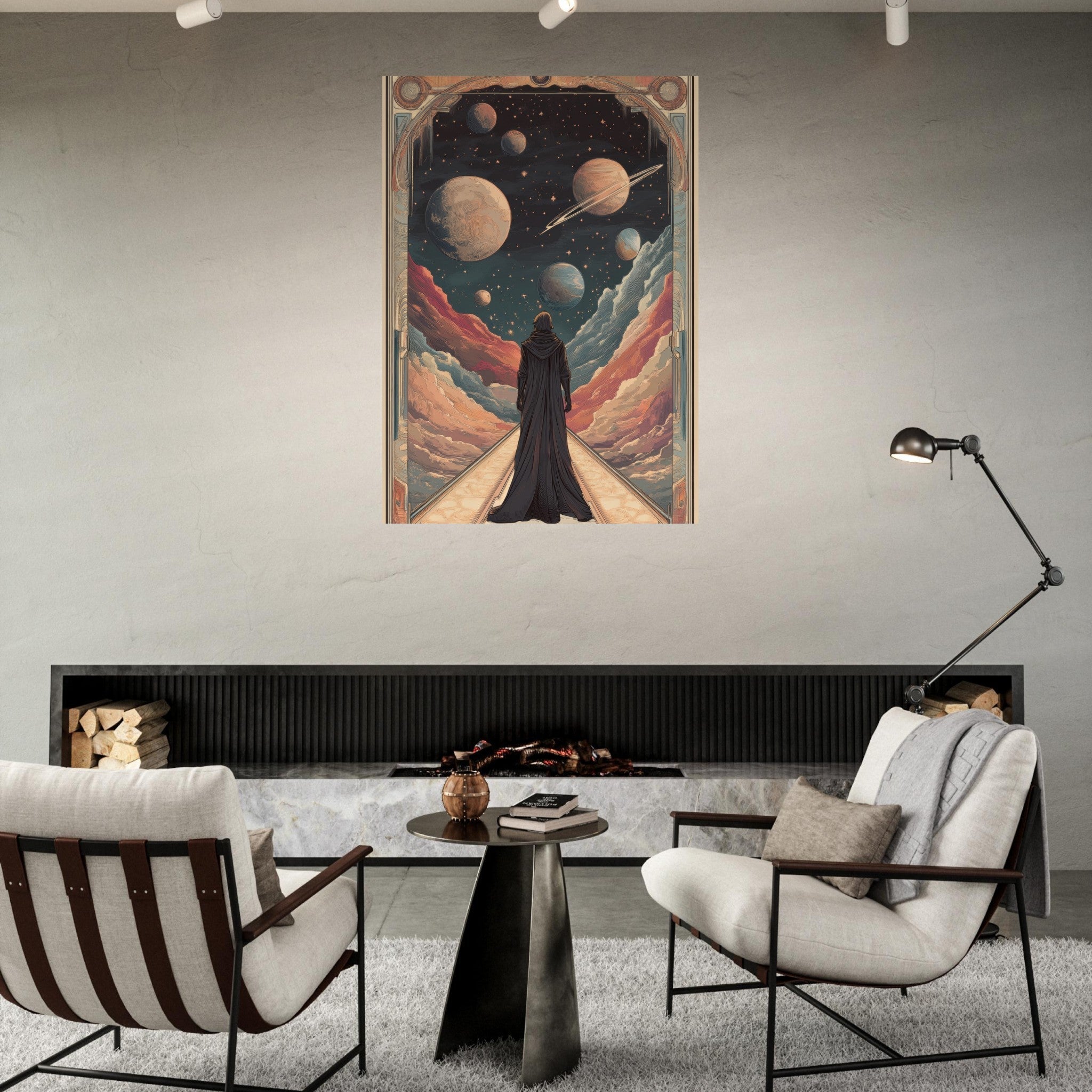 Fine Art Poster Portrait - The Astral Voyager An Art Nouveau poster 2 - Shop Ai Art WebShop - Digital Art online Store