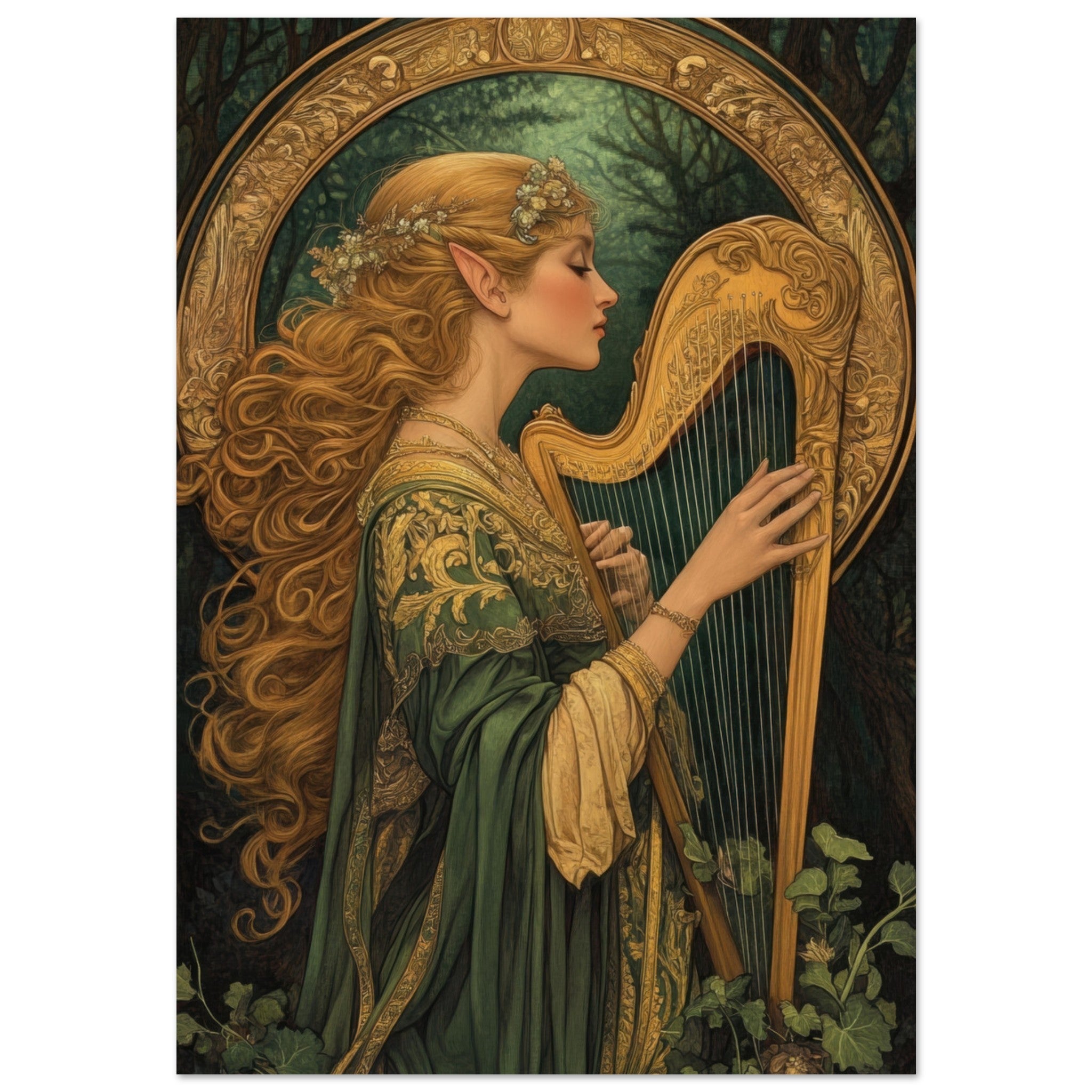 Fine Art Poster Portrait - The Enchanted Minstrel of the Fae Court Art You 4 - Shop Ai Art WebShop - Digital Art online Store