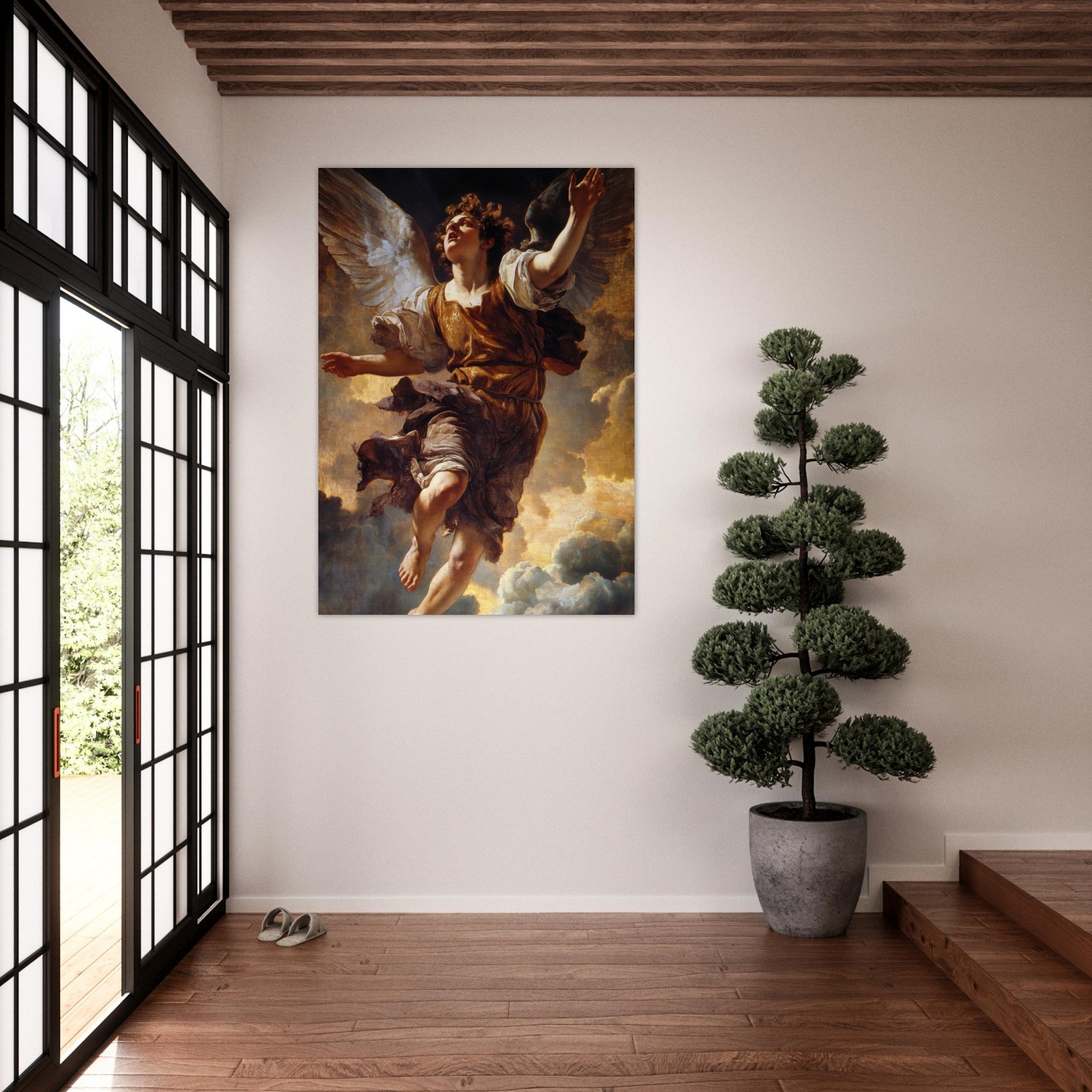 Fine Art Poster Portrait - The Fallen Angels Descent Baroque Mythological 2 - Shop Ai Art WebShop - Digital Art online Store