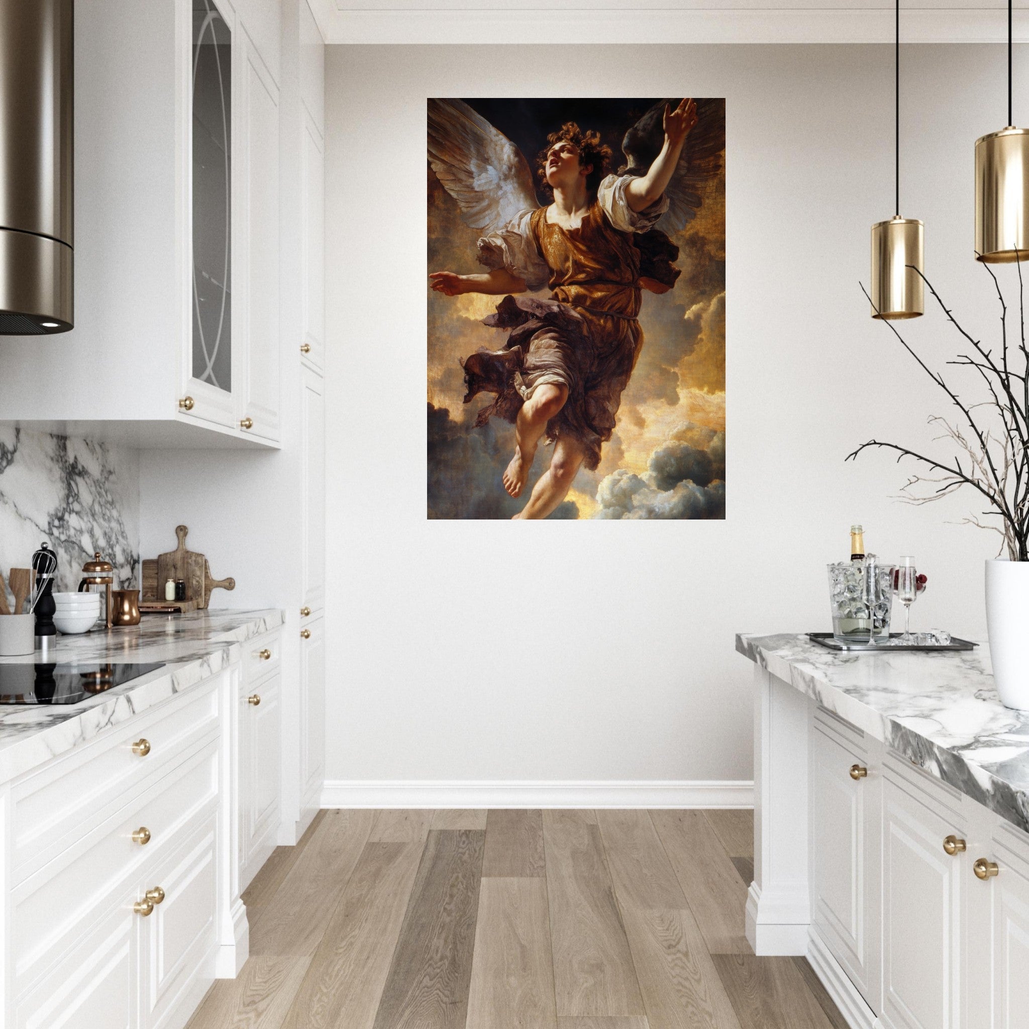 Fine Art Poster Portrait - The Fallen Angels Descent Baroque Mythological 2 - Shop Ai Art WebShop - Digital Art online Store