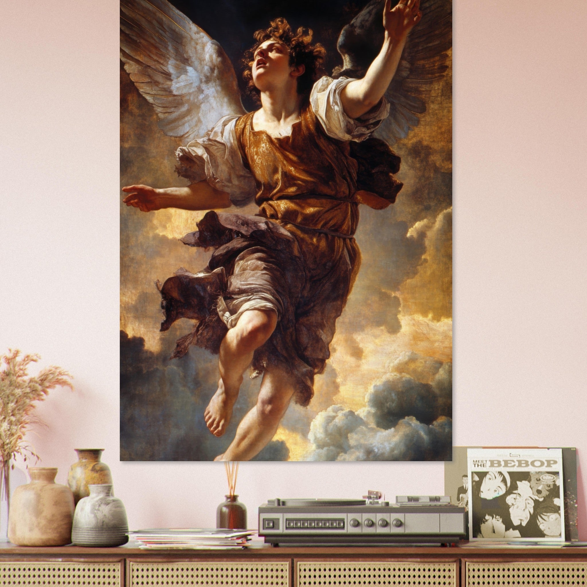 Fine Art Poster Portrait - The Fallen Angels Descent Baroque Mythological 2 - Shop Ai Art WebShop - Digital Art online Store