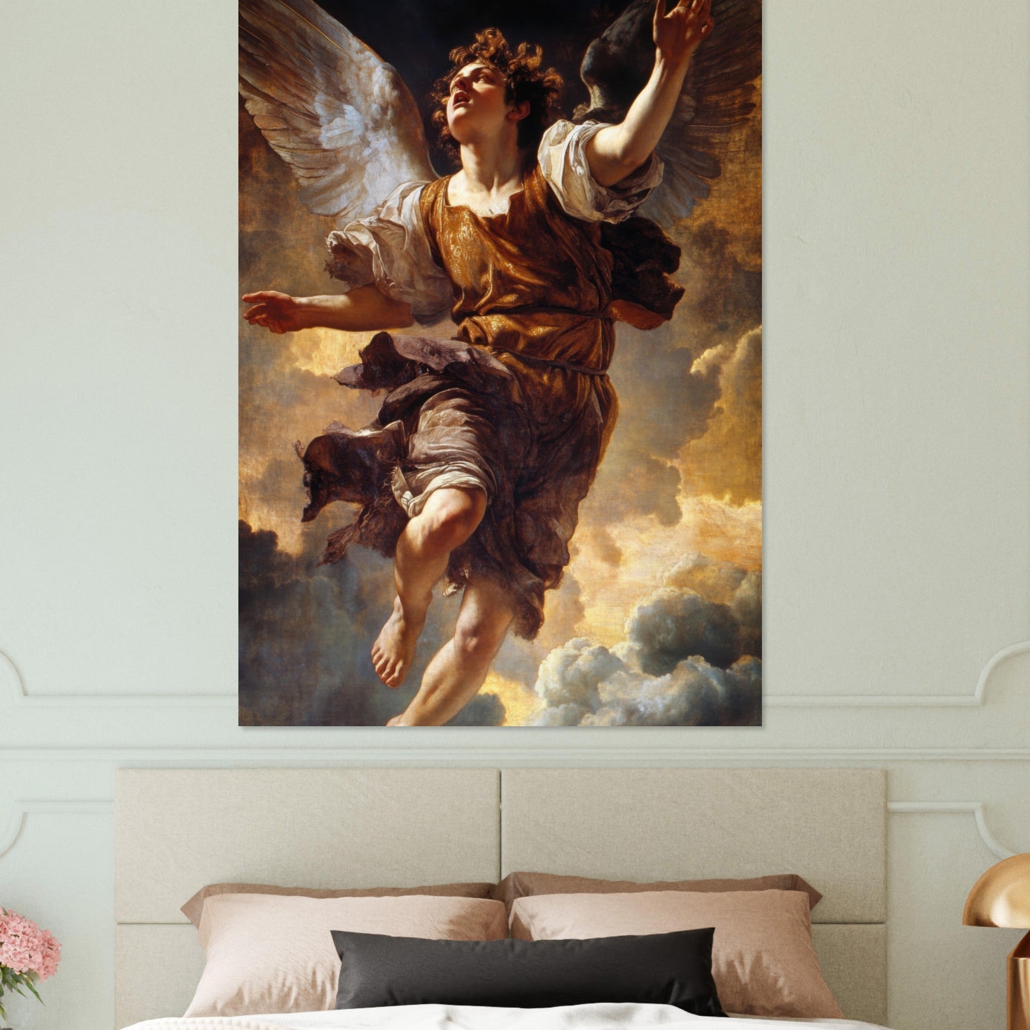 Fine Art Poster Portrait - The Fallen Angels Descent Baroque Mythological 2 - Shop Ai Art WebShop - Digital Art online Store