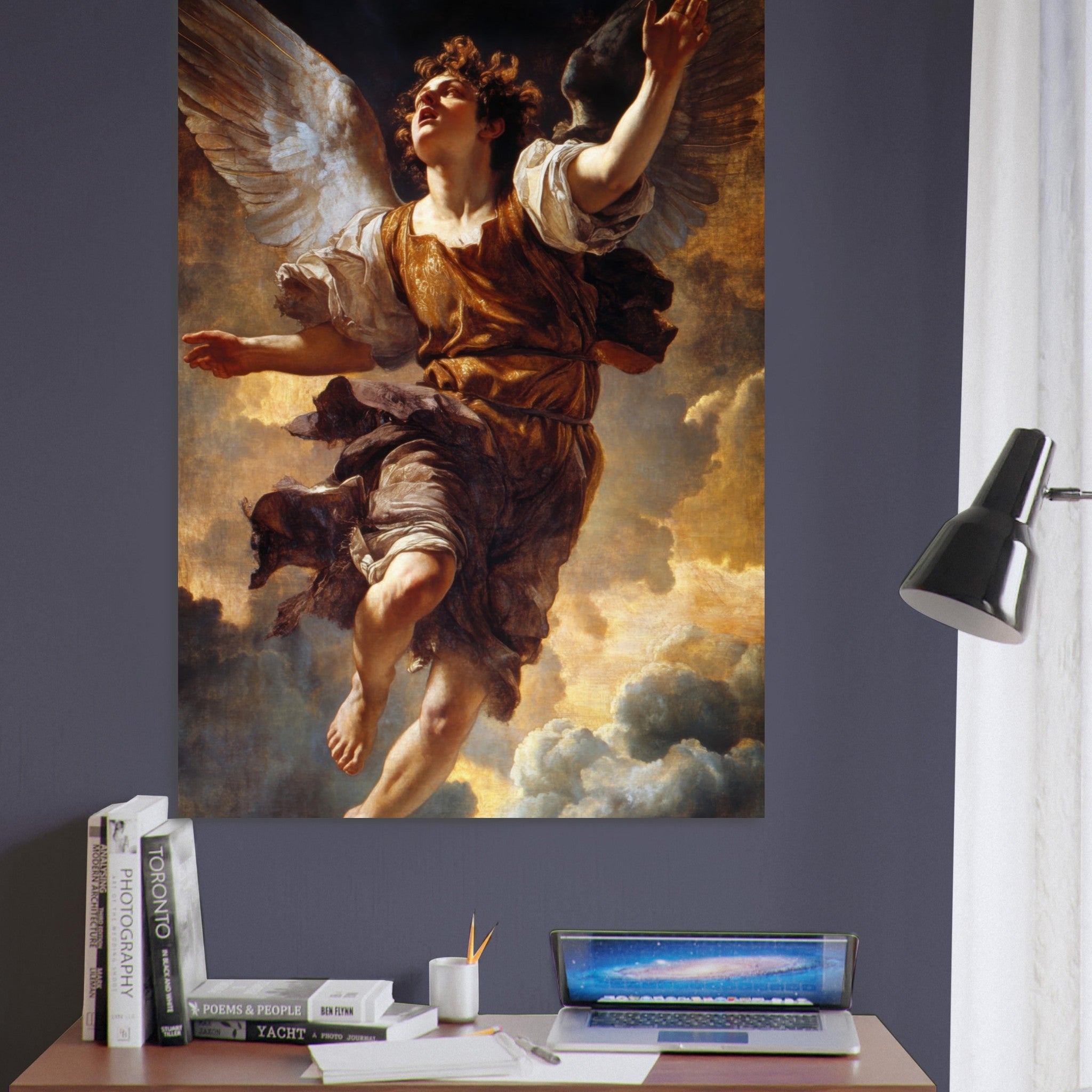 Fine Art Poster Portrait - The Fallen Angels Descent Baroque Mythological 2 - Shop Ai Art WebShop - Digital Art online Store