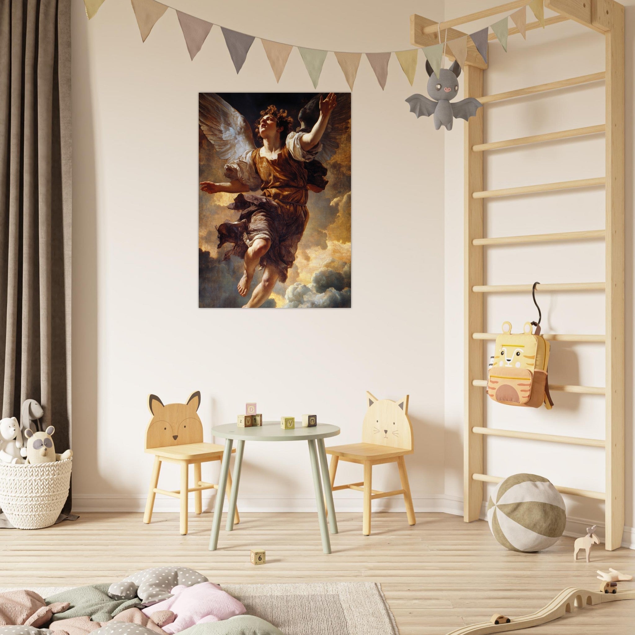 Fine Art Poster Portrait - The Fallen Angels Descent Baroque Mythological 2 - Shop Ai Art WebShop - Digital Art online Store