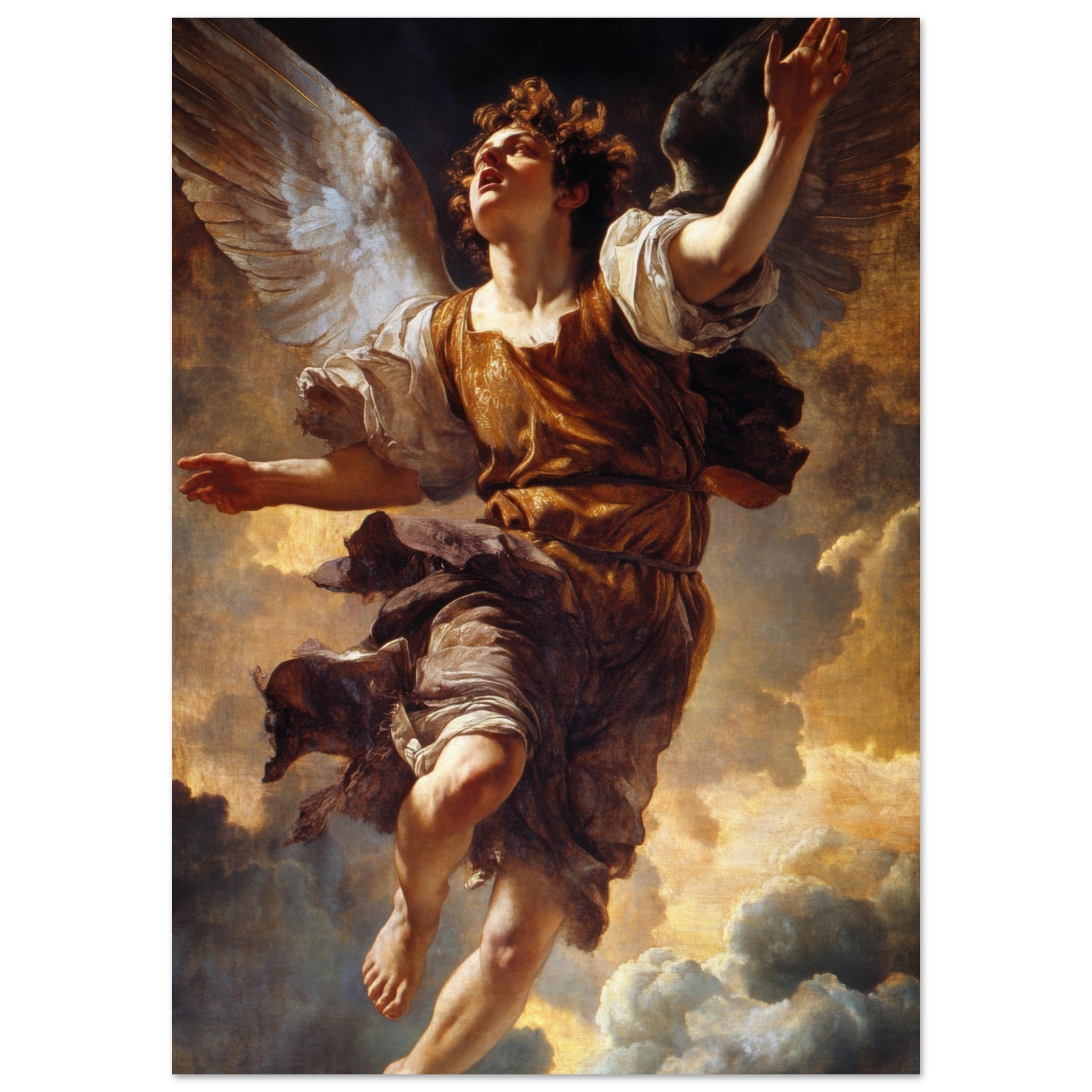 Fine Art Poster Portrait - The Fallen Angels Descent Baroque Mythological 2 - Shop Ai Art WebShop - Digital Art online Store
