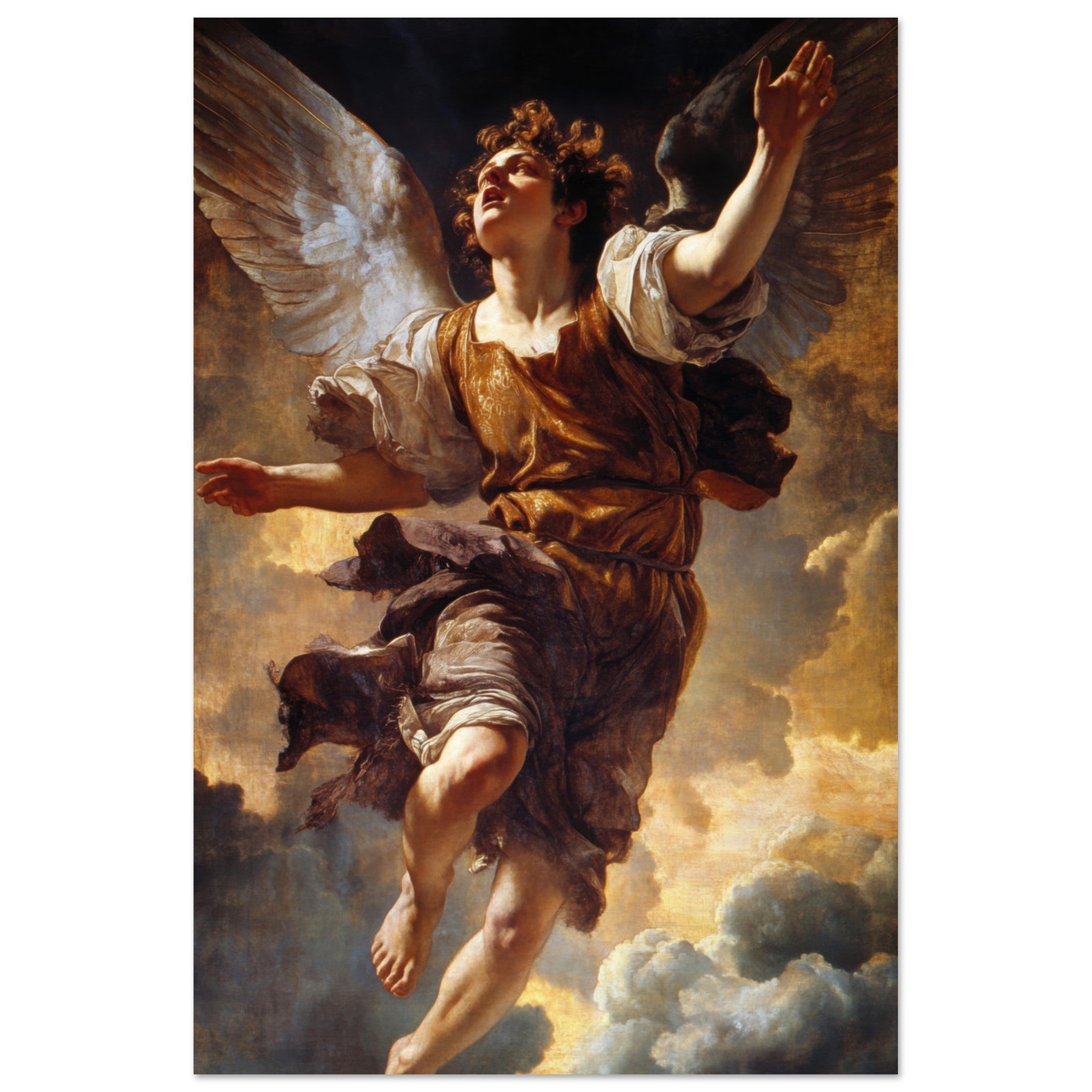 Fine Art Poster Portrait - The Fallen Angels Descent Baroque Mythological 2 - Shop Ai Art WebShop - Digital Art online Store