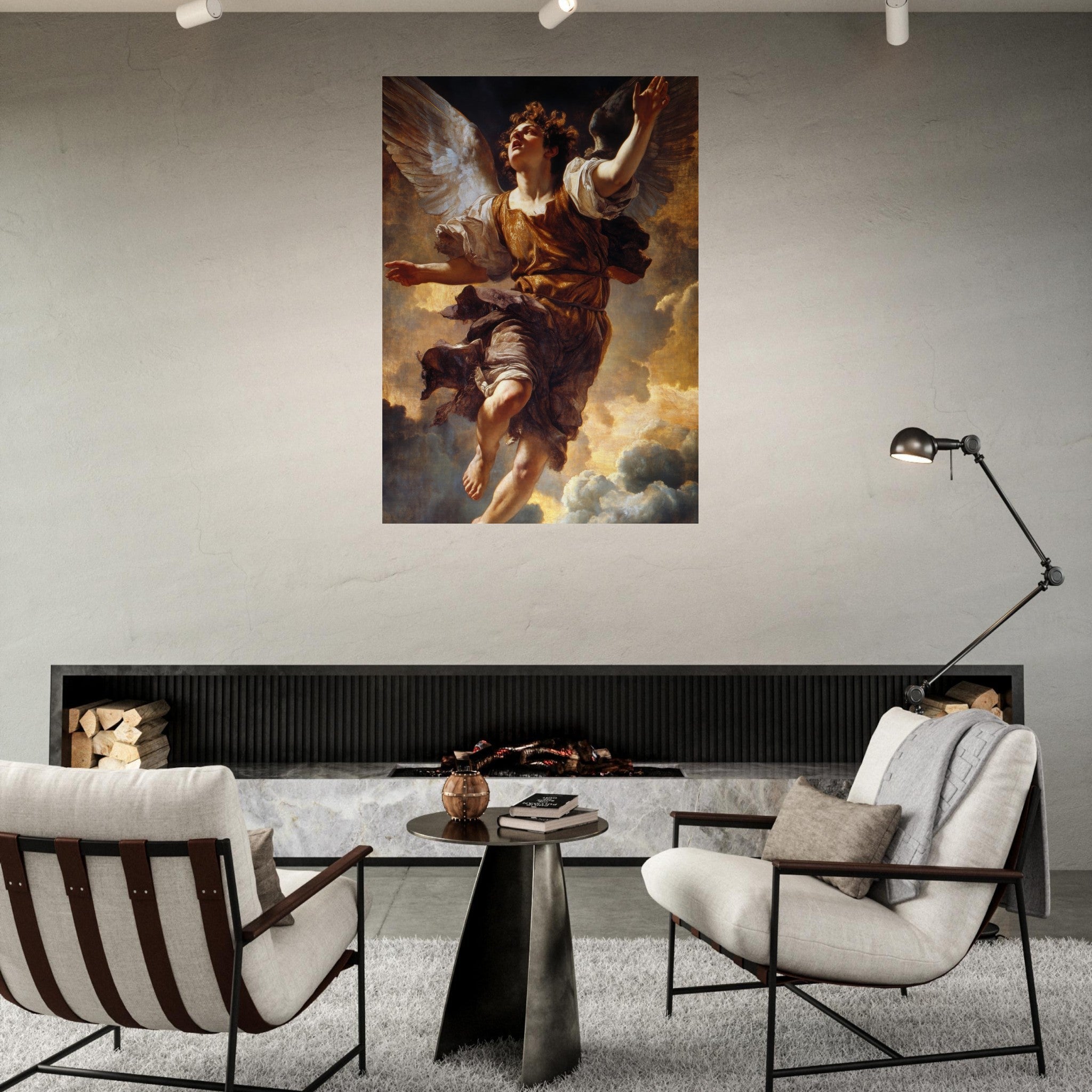 Fine Art Poster Portrait - The Fallen Angels Descent Baroque Mythological 2 - Shop Ai Art WebShop - Digital Art online Store