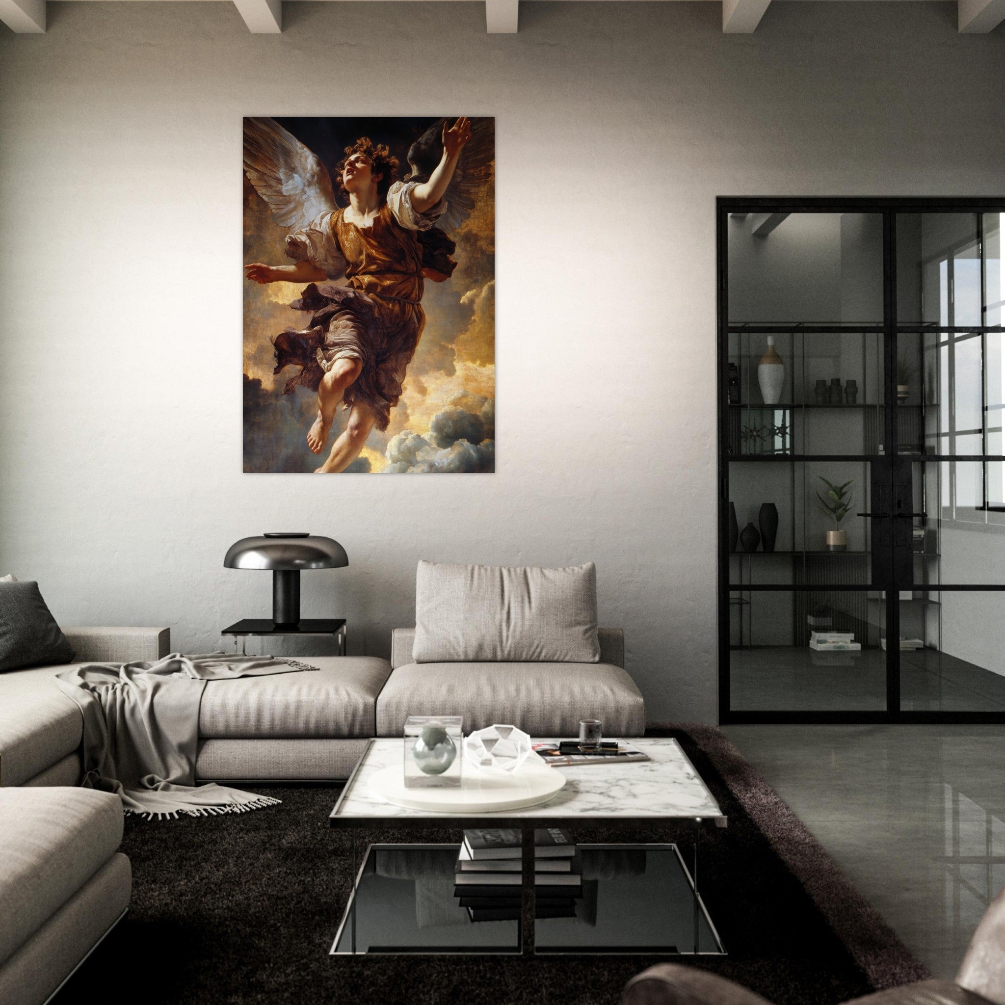 Fine Art Poster Portrait - The Fallen Angels Descent Baroque Mythological 2 - Shop Ai Art WebShop - Digital Art online Store