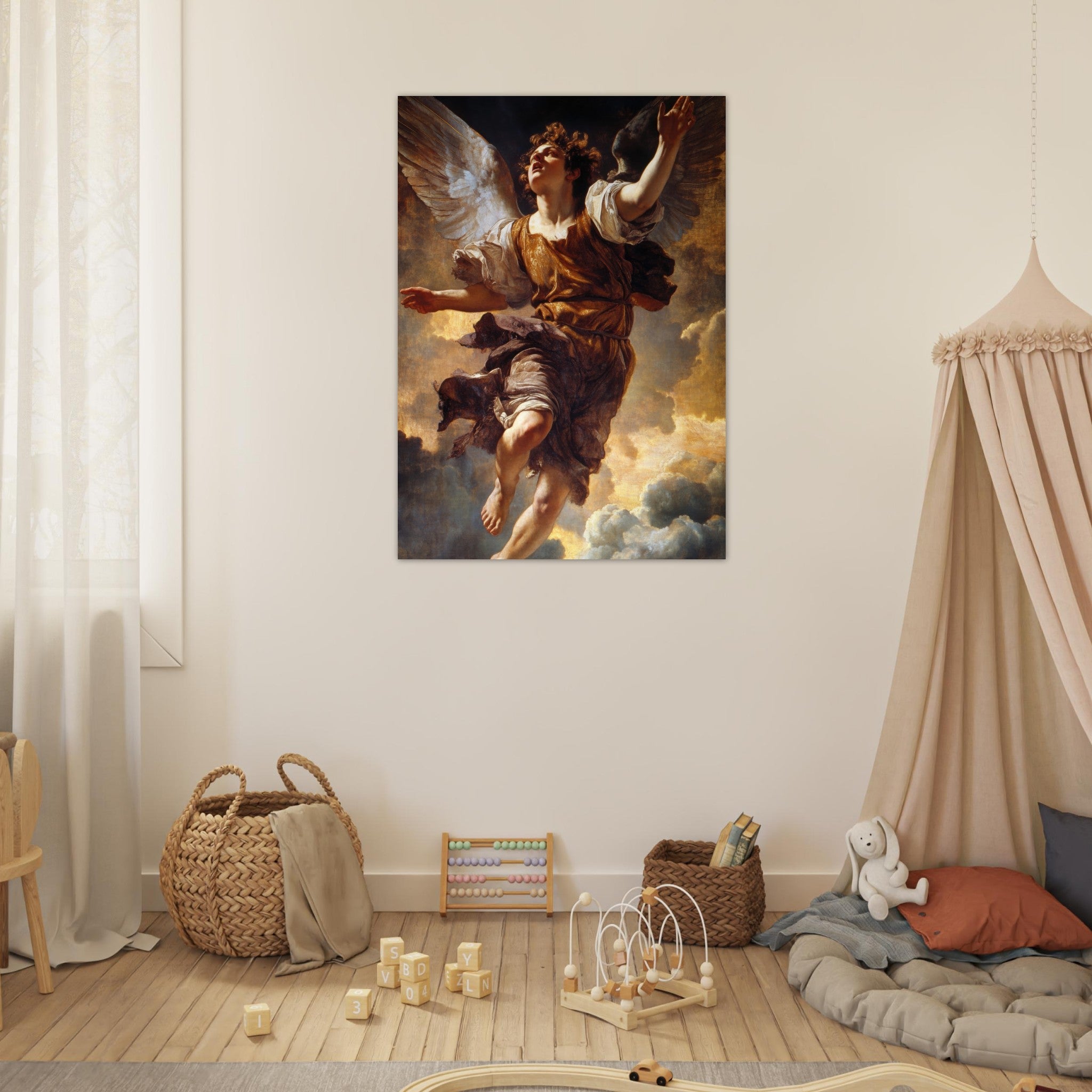 Fine Art Poster Portrait - The Fallen Angels Descent Baroque Mythological 2 - Shop Ai Art WebShop - Digital Art online Store