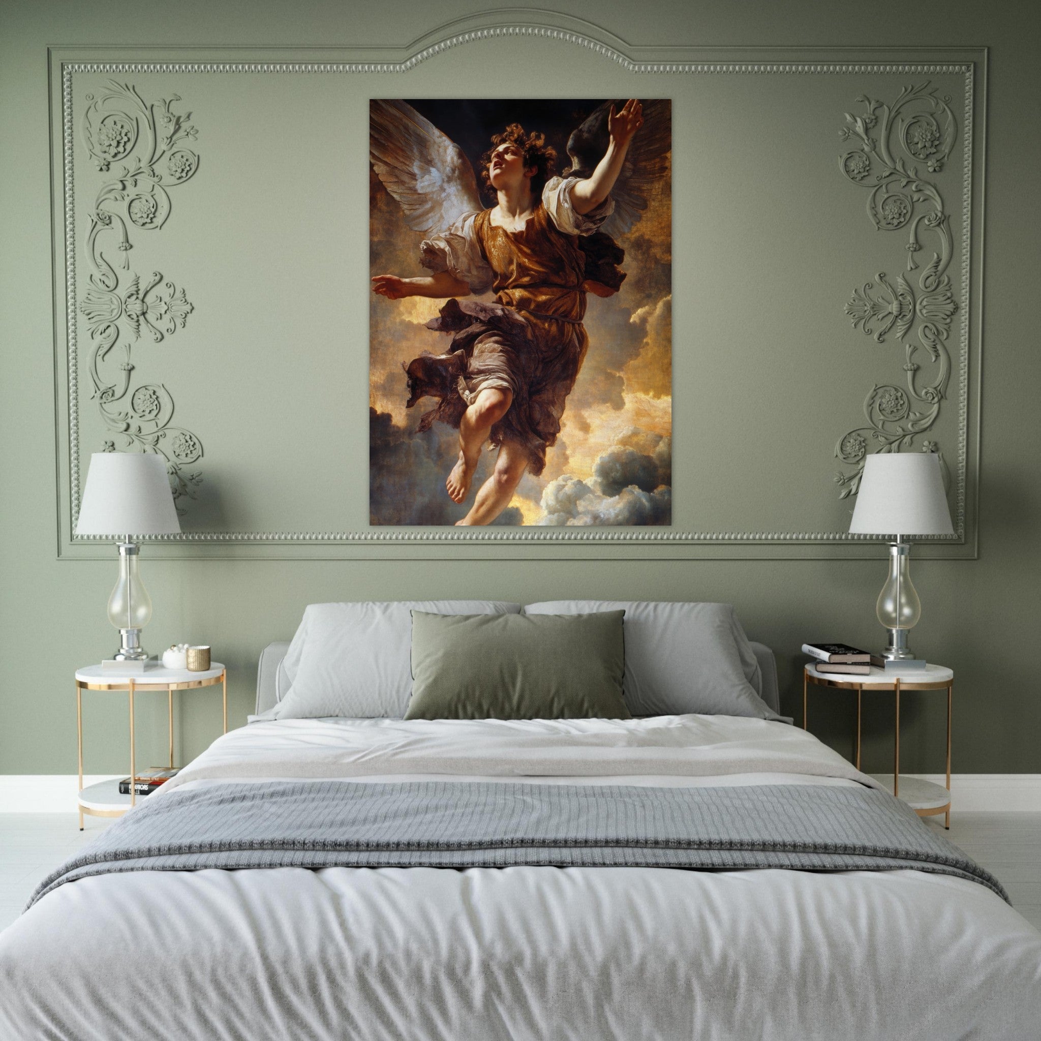 Fine Art Poster Portrait - The Fallen Angels Descent Baroque Mythological 2 - Shop Ai Art WebShop - Digital Art online Store