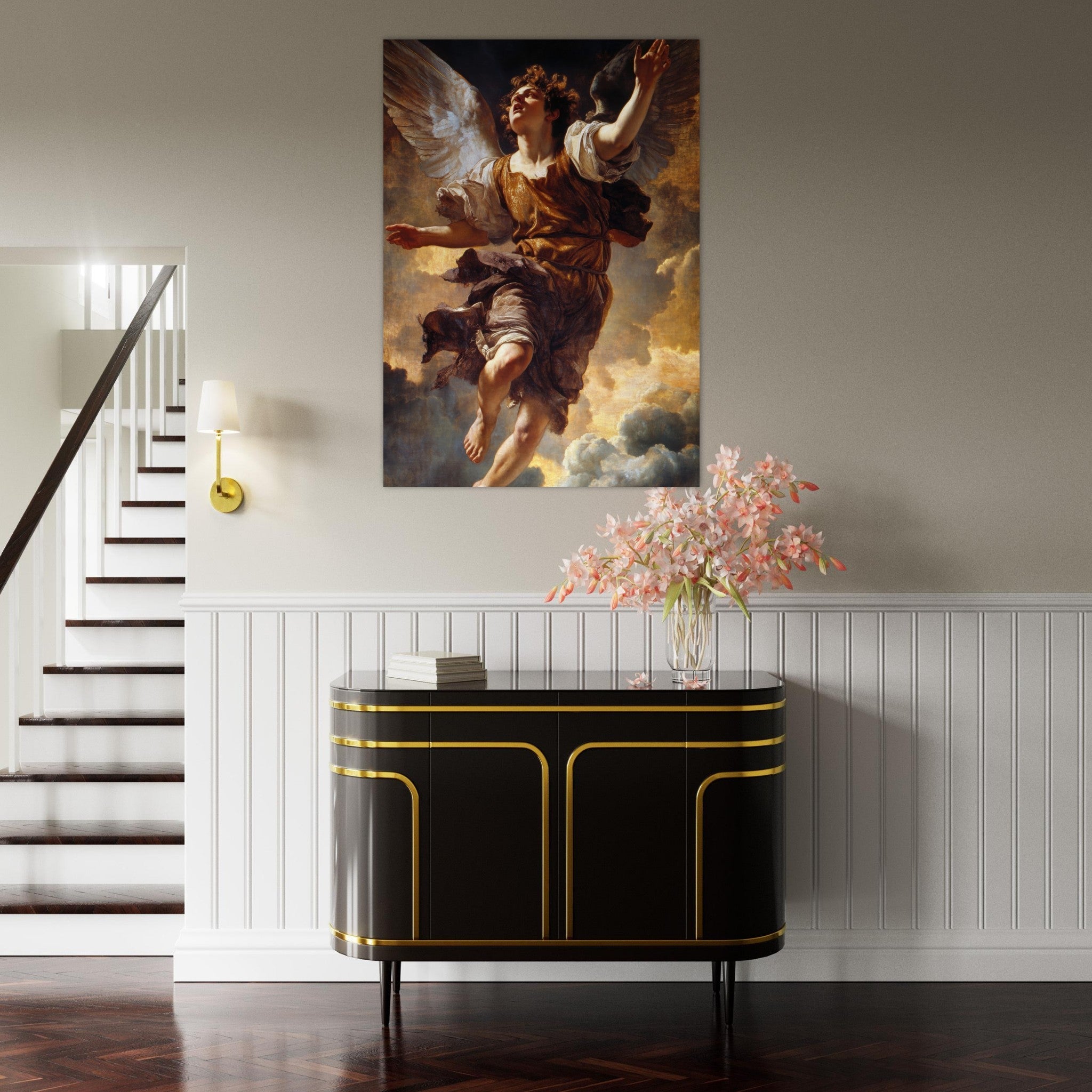 Fine Art Poster Portrait - The Fallen Angels Descent Baroque Mythological 2 - Shop Ai Art WebShop - Digital Art online Store