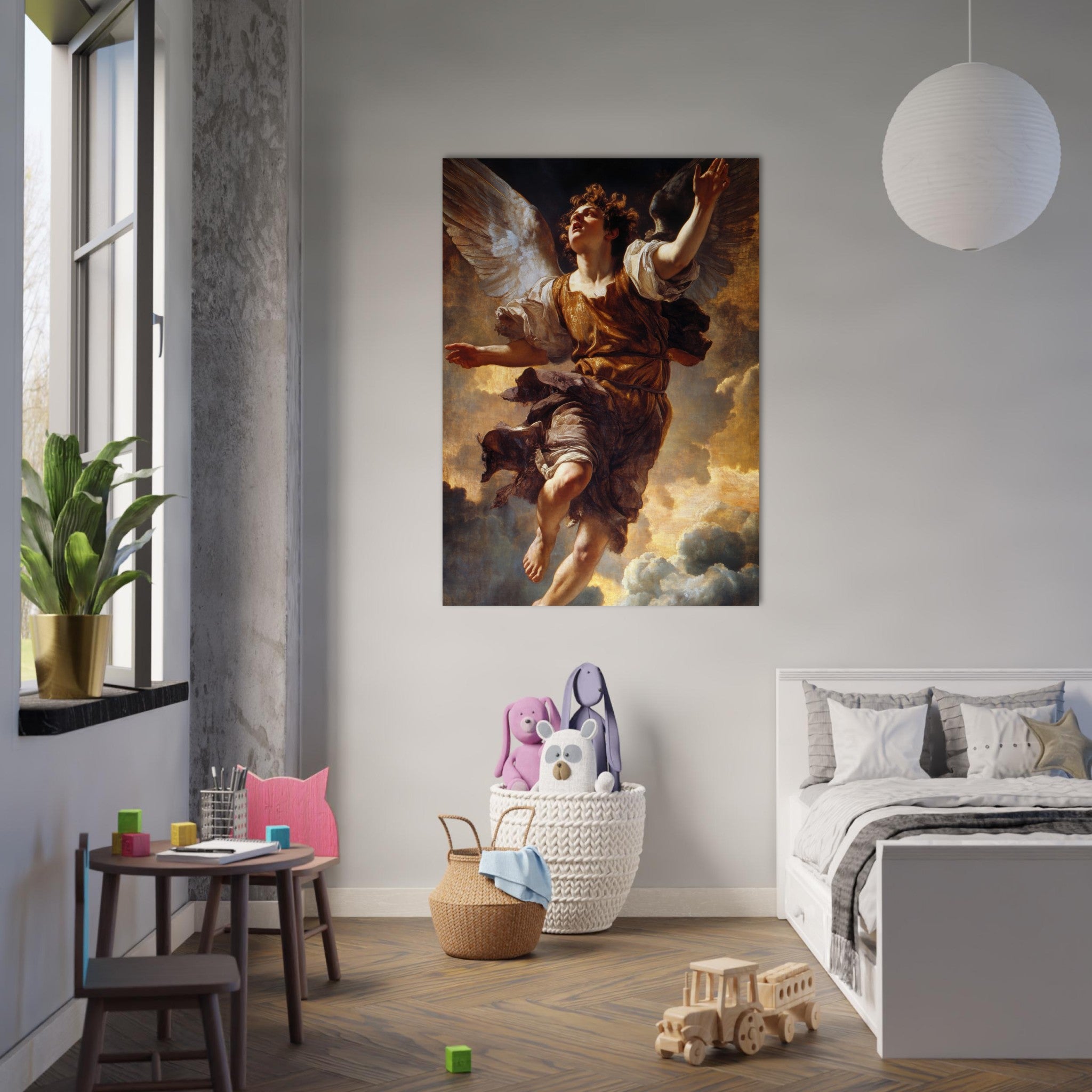 Fine Art Poster Portrait - The Fallen Angels Descent Baroque Mythological 2 - Shop Ai Art WebShop - Digital Art online Store
