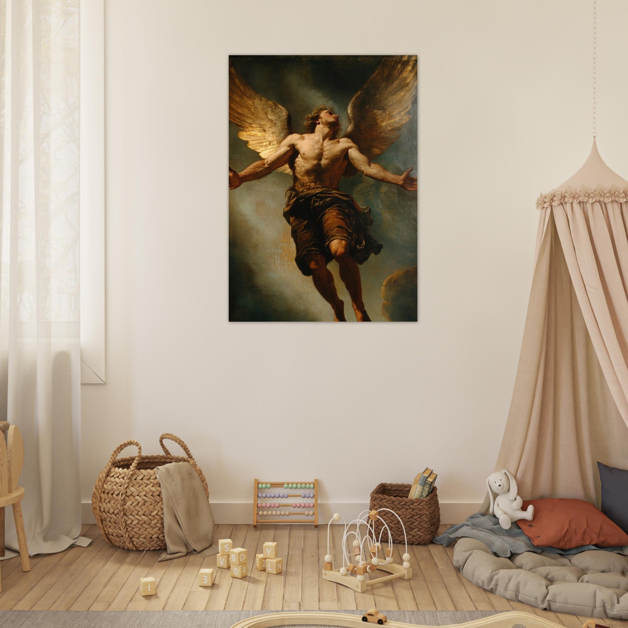 Fine Art Poster Portrait - The Fallen Angels Descent Baroque Mythological 3 - Shop Ai Art WebShop - Digital Art online Store