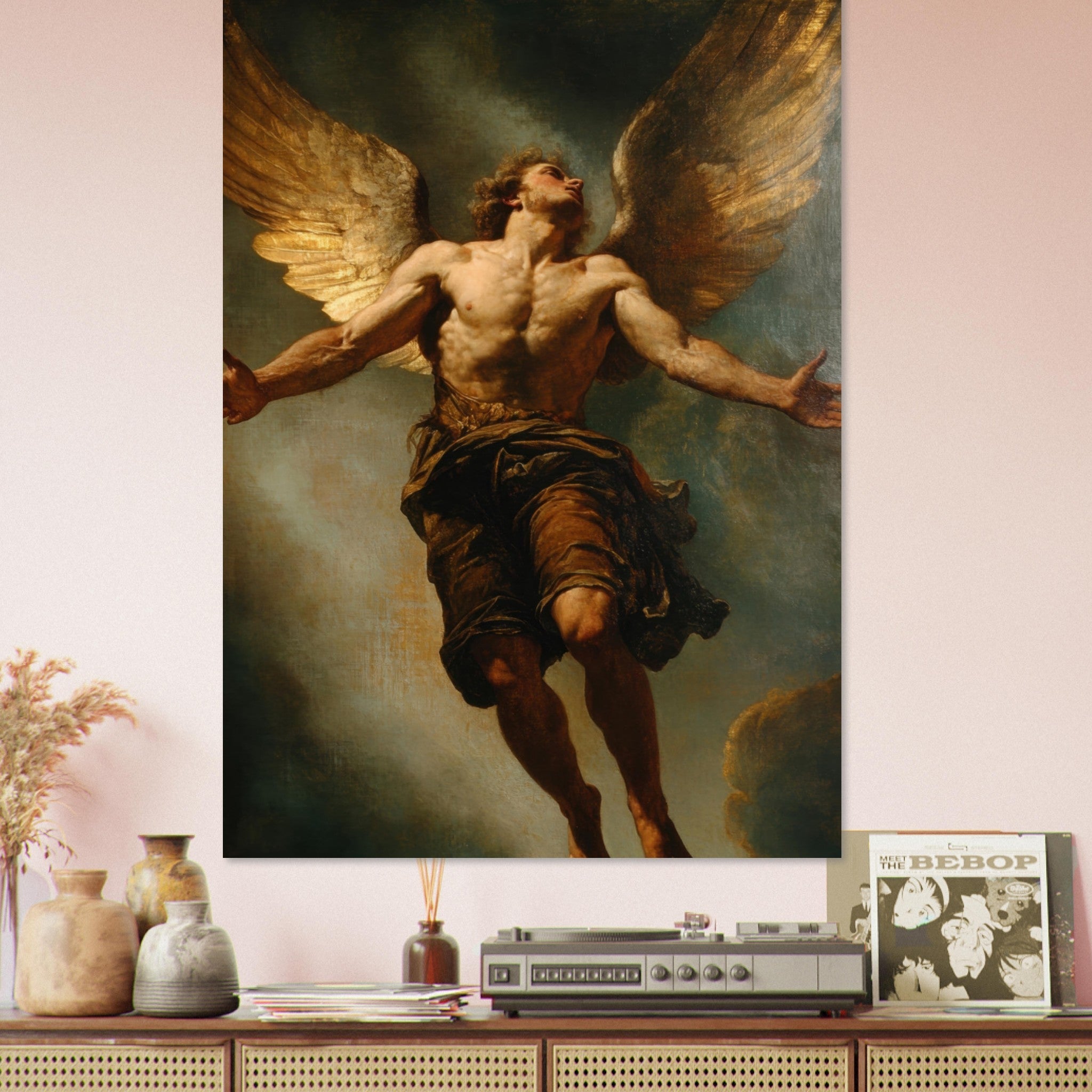 Fine Art Poster Portrait - The Fallen Angels Descent Baroque Mythological 3 - Shop Ai Art WebShop - Digital Art online Store