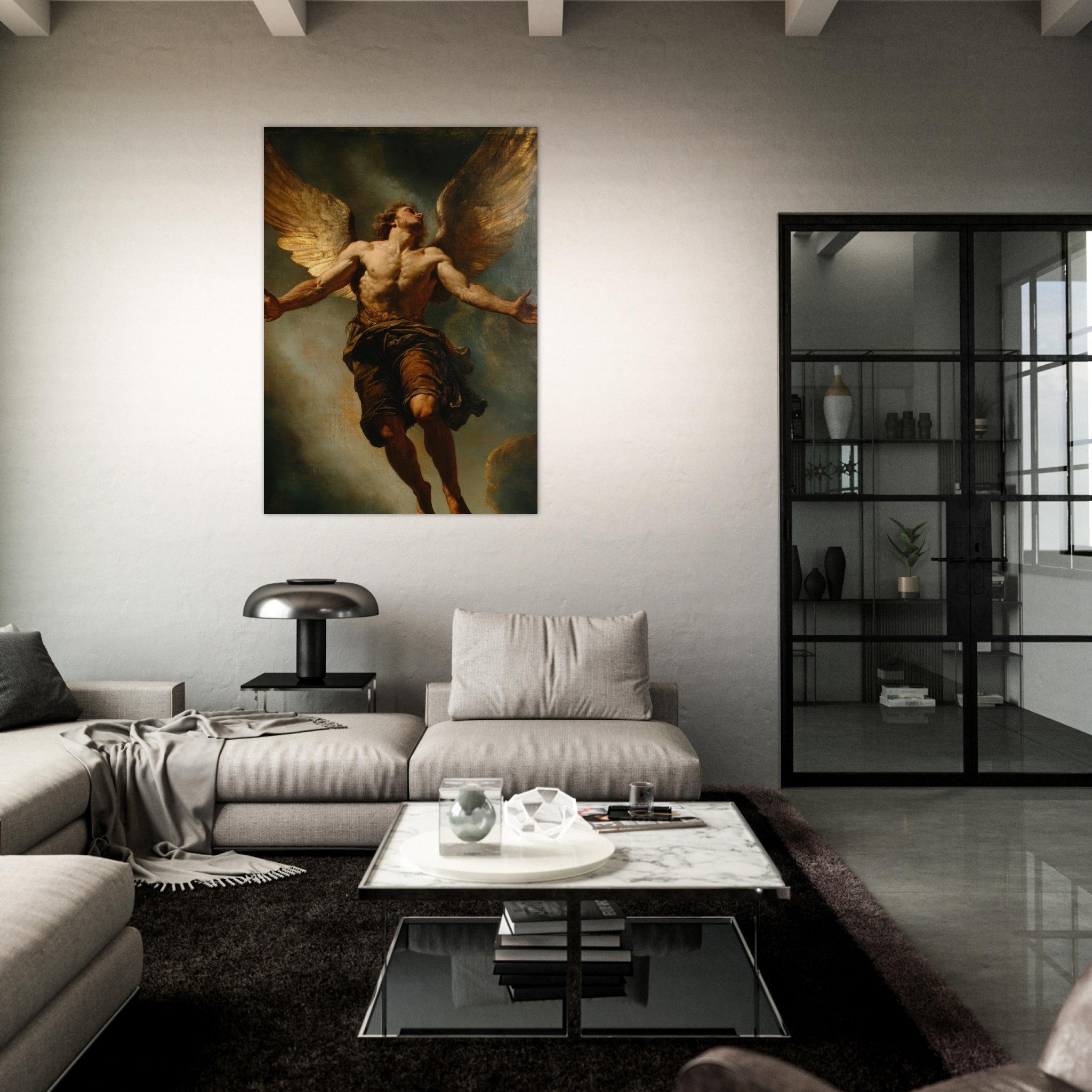 Fine Art Poster Portrait - The Fallen Angels Descent Baroque Mythological 3 - Shop Ai Art WebShop - Digital Art online Store