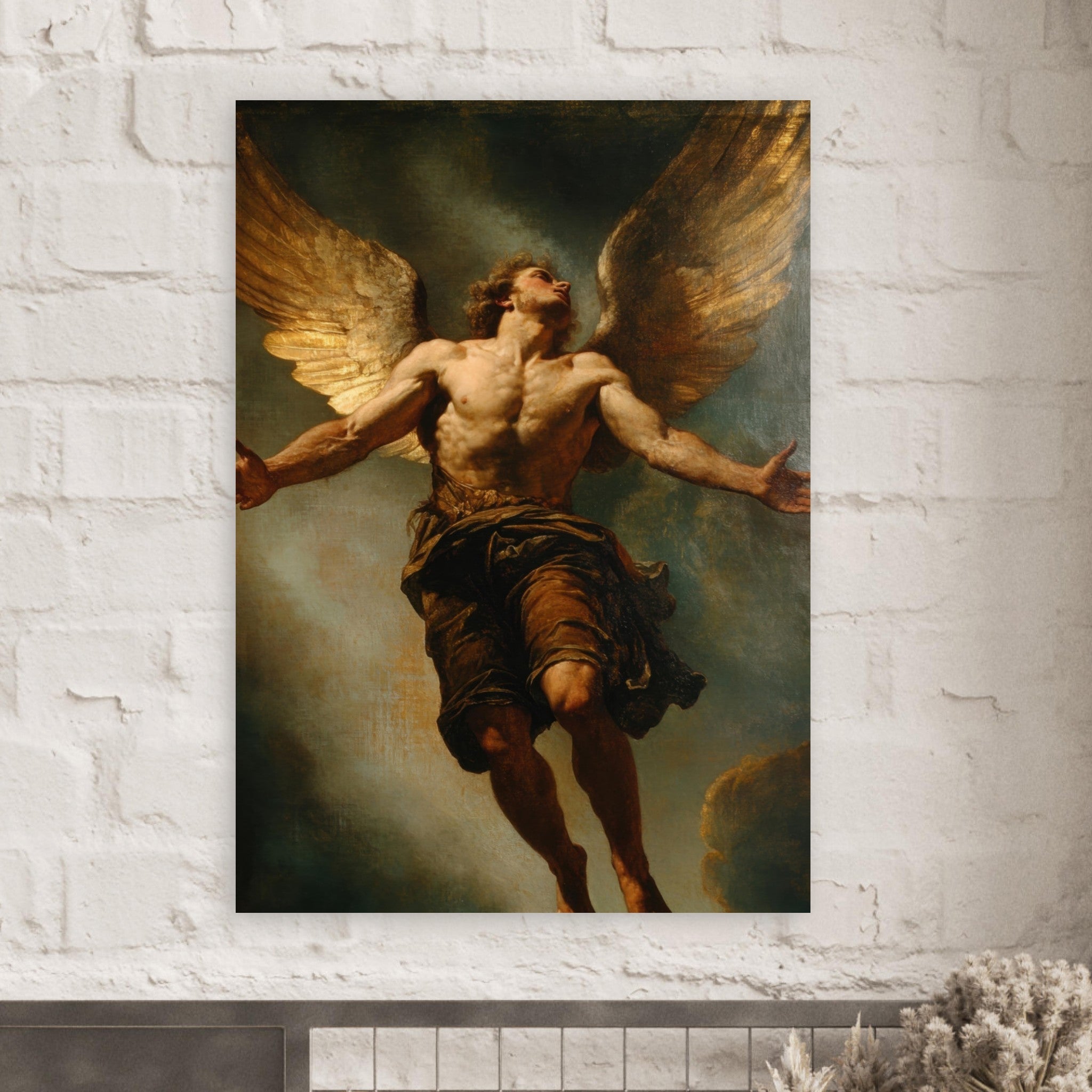 Fine Art Poster Portrait - The Fallen Angels Descent Baroque Mythological 3 - Shop Ai Art WebShop - Digital Art online Store