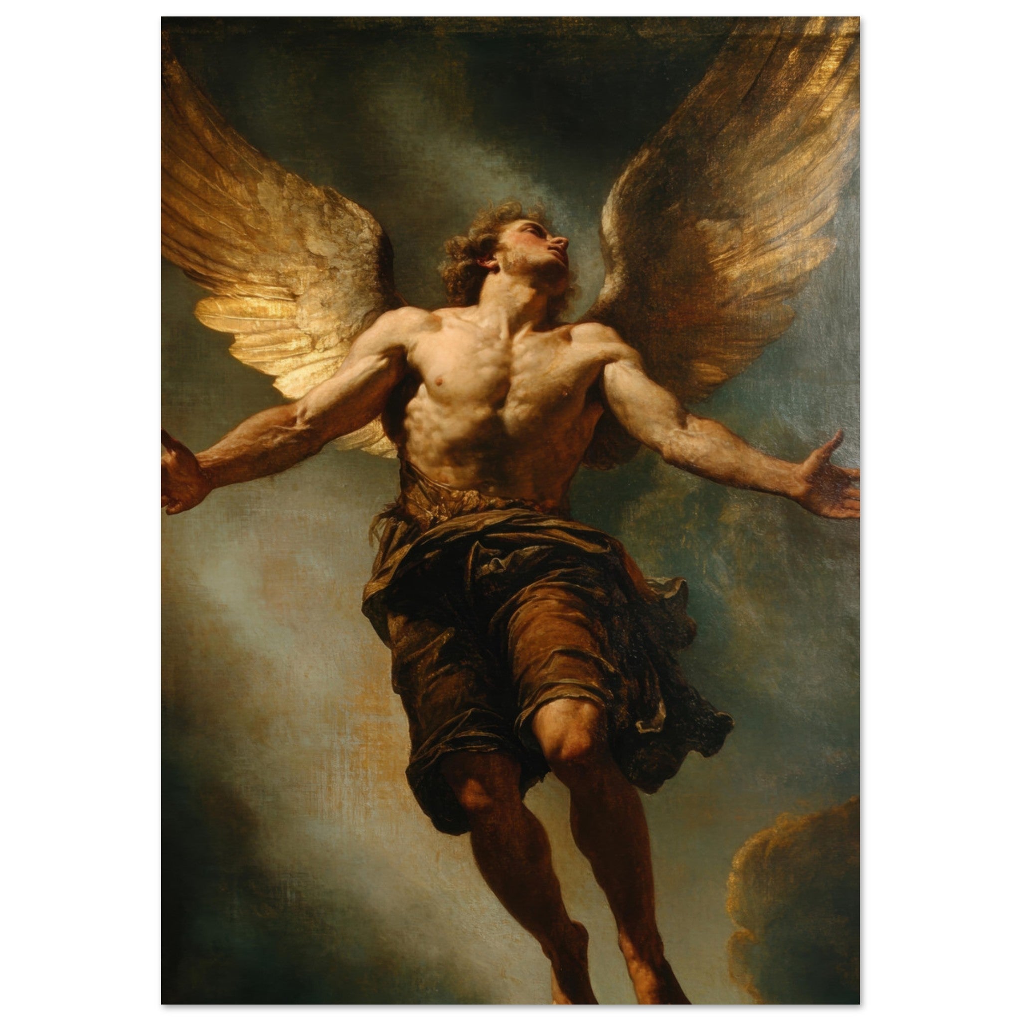 Fine Art Poster Portrait - The Fallen Angels Descent Baroque Mythological 3 - Shop Ai Art WebShop - Digital Art online Store