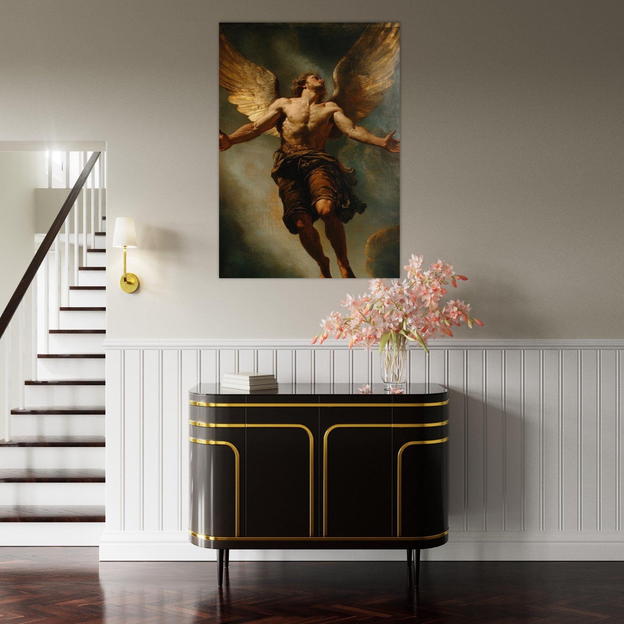 Fine Art Poster Portrait - The Fallen Angels Descent Baroque Mythological 3 - Shop Ai Art WebShop - Digital Art online Store