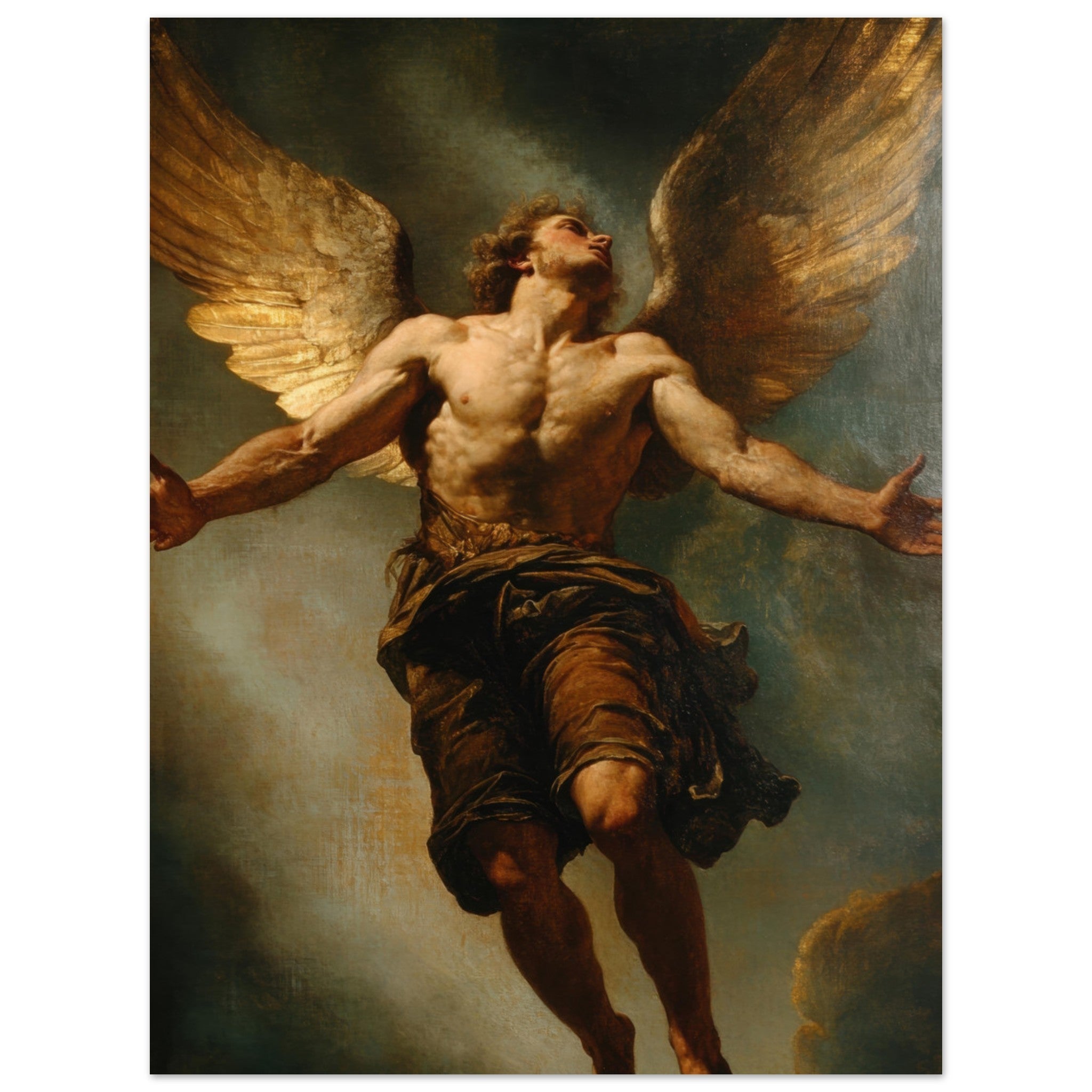 Fine Art Poster Portrait - The Fallen Angels Descent Baroque Mythological 3 - Shop Ai Art WebShop - Digital Art online Store