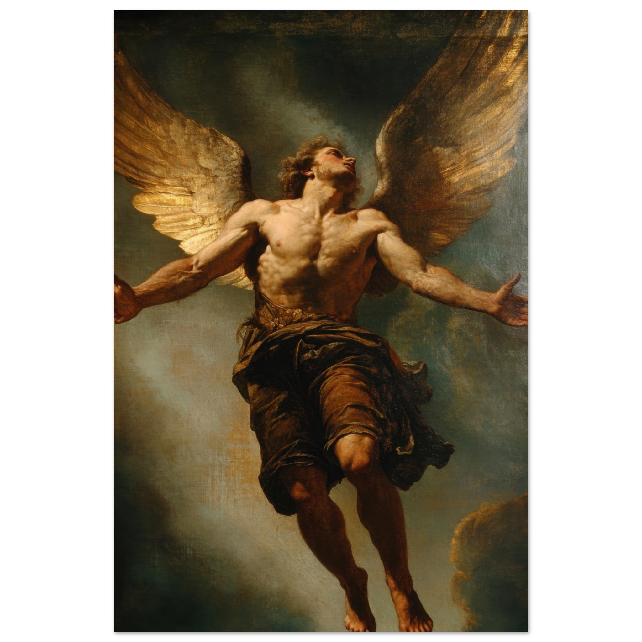 Fine Art Poster Portrait - The Fallen Angels Descent Baroque Mythological 3 - Shop Ai Art WebShop - Digital Art online Store